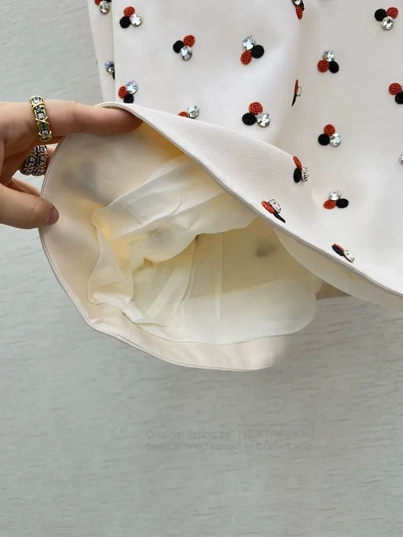 Valentino Valentino Rhinestone bead flower polka dot dress Size S / US 4 / IT 40 - 5 Thumbnail