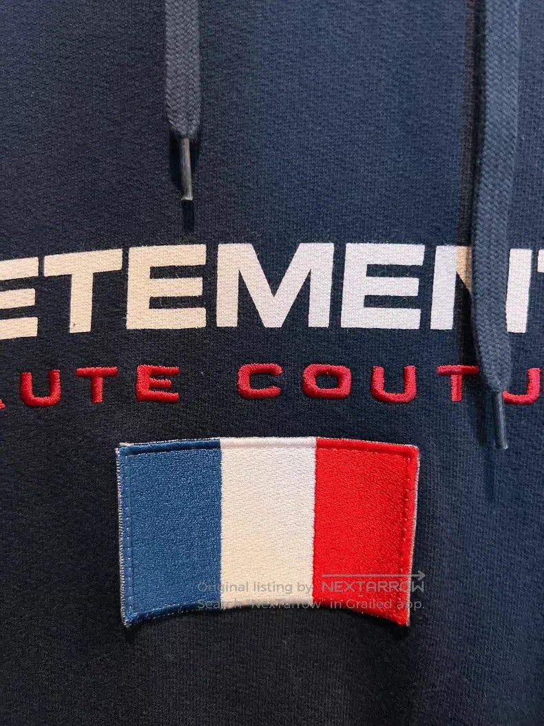 Vetements Vetements Flag Letter Embroidered Deep Blue Hoodie Size US S / EU 44-46 / 1 - 6 Thumbnail