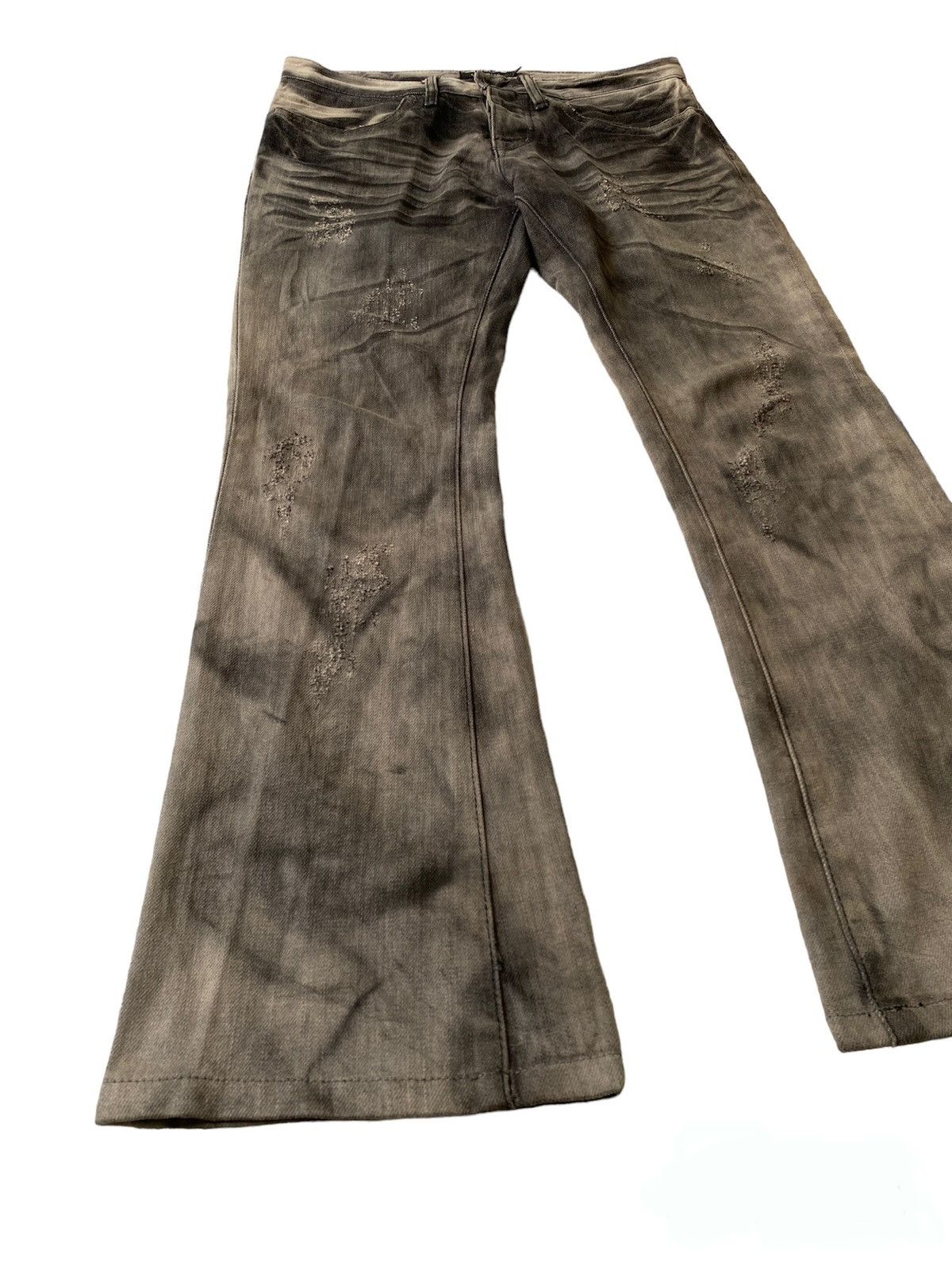 Image of Civarize x Tornado Mart Japan Civarizie Distressed Flare Denim in Grey (Size 31)