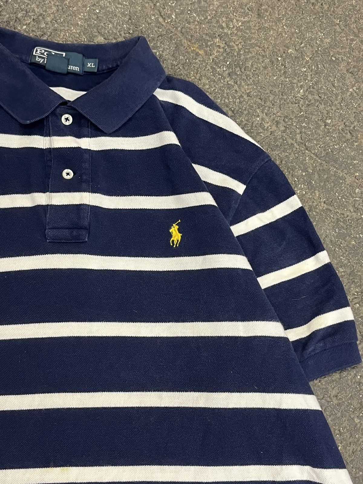 Polo Ralph Lauren × Vintage Polo Ralph Lauren vintage stripped polo shirt hype preppy Size US XL / EU 56 / 4 - 4 Thumbnail