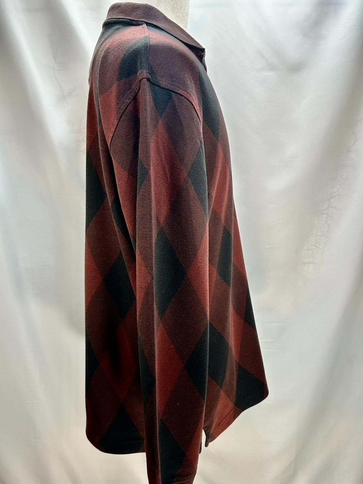 Van Heusen Van Heusen Cotton Blend 1/4 Button Argyle Sweater Red L Size US L / EU 52-54 / 3 - 4 Thumbnail