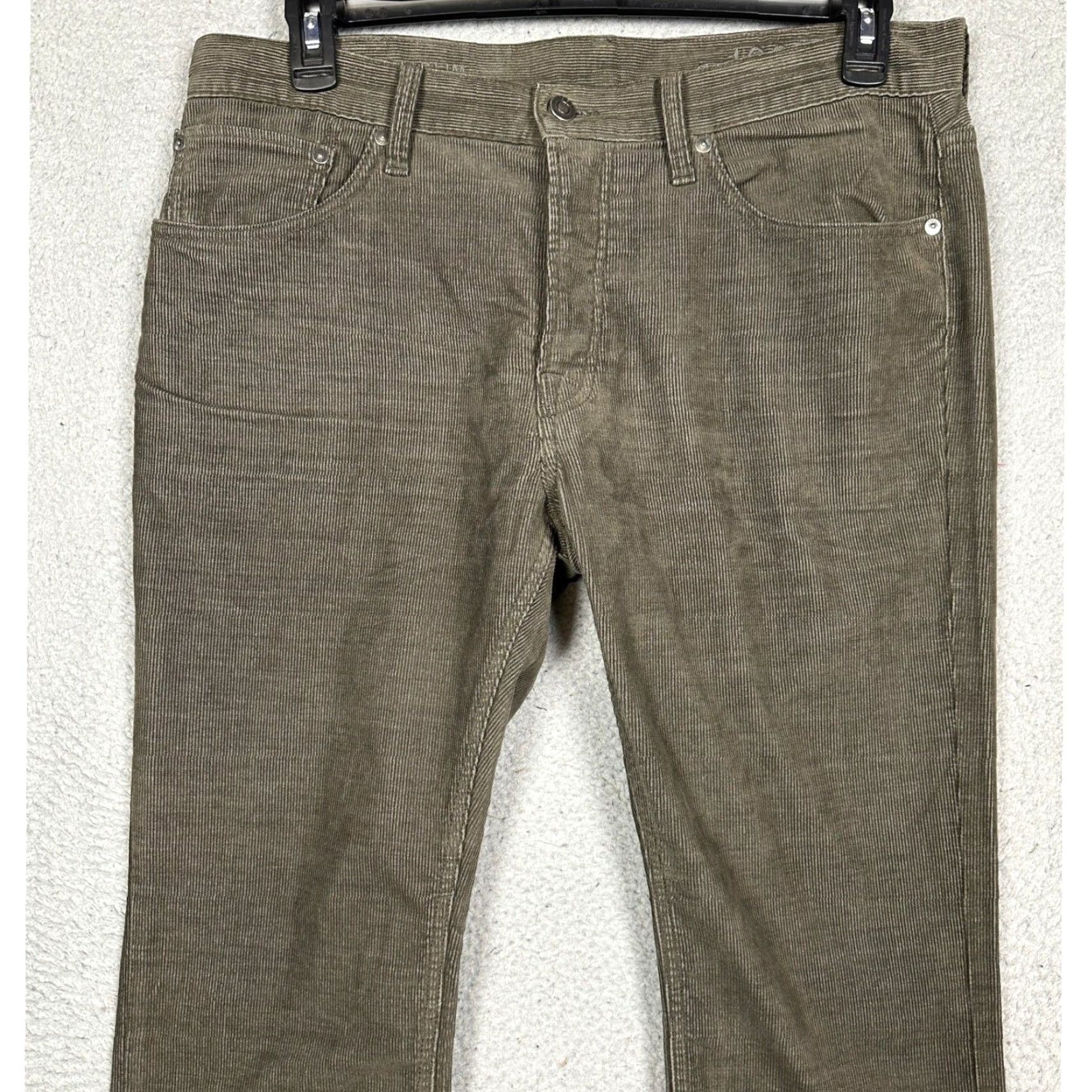 Gap Gap Corduroy Pants Slim 5-Pocket Olive Green Mens 34x28 Casual EUC Size US 34 / EU 50 - 3 Thumbnail