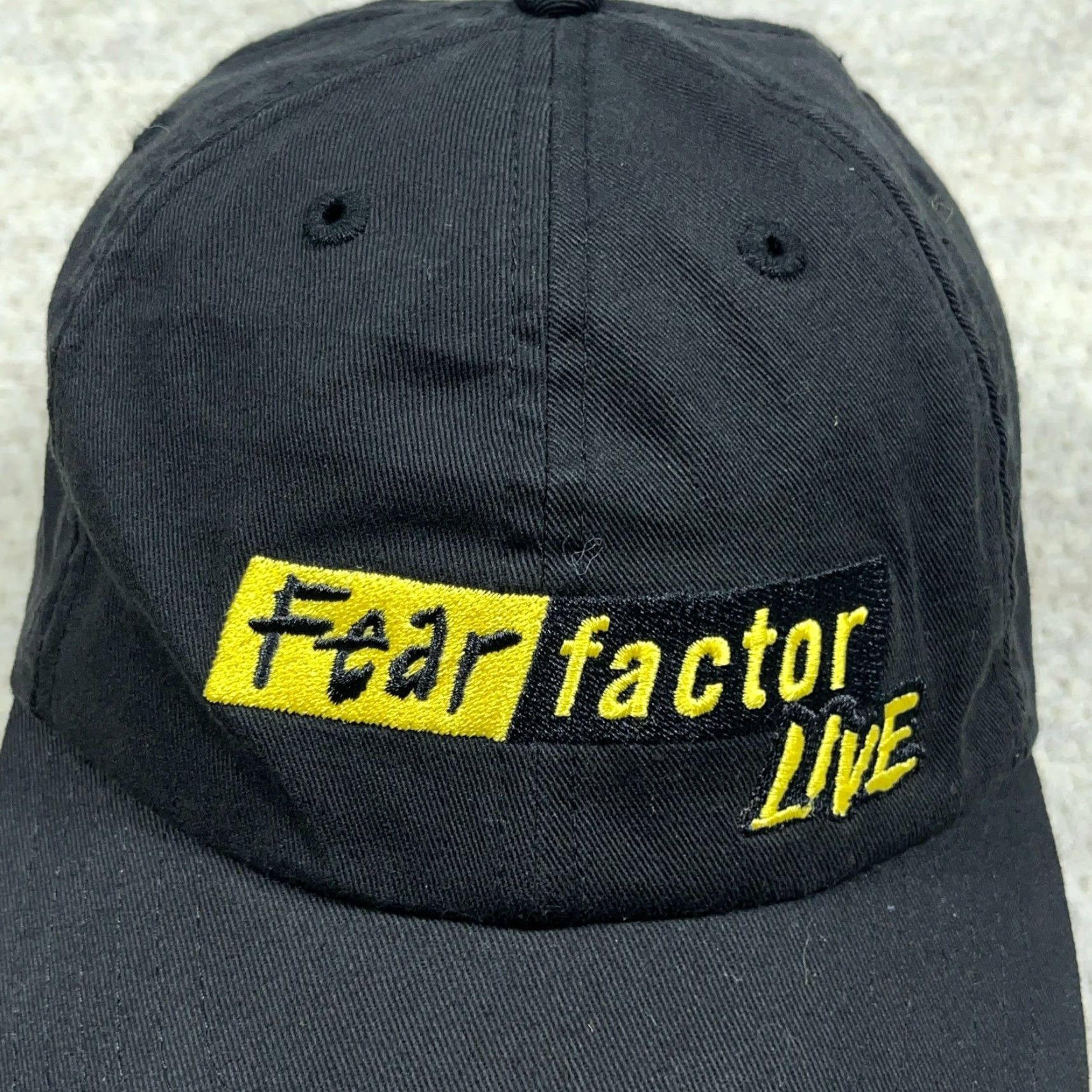 Vintage VINTAGE Fear Factor Live Hat Cap Strap Back Black Universal Studios Dad Adult Size ONE SIZE - 3 Thumbnail