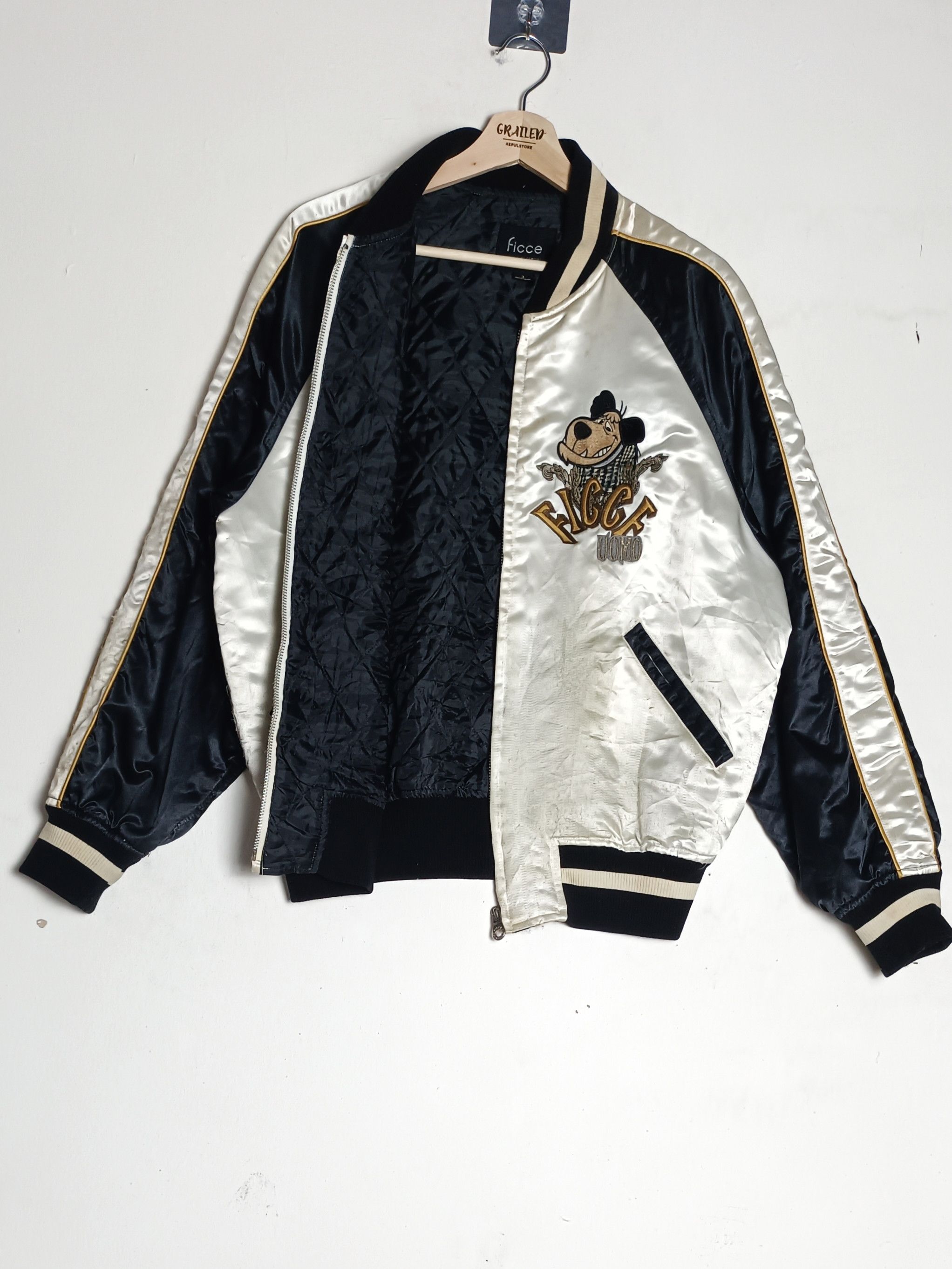 Cartoon Network × Japanese Brand Wacky Raced by Ficce Uomo Big Logo Embroidery Sukajan Rare Size US L / EU 52-54 / 3 - 3 Thumbnail
