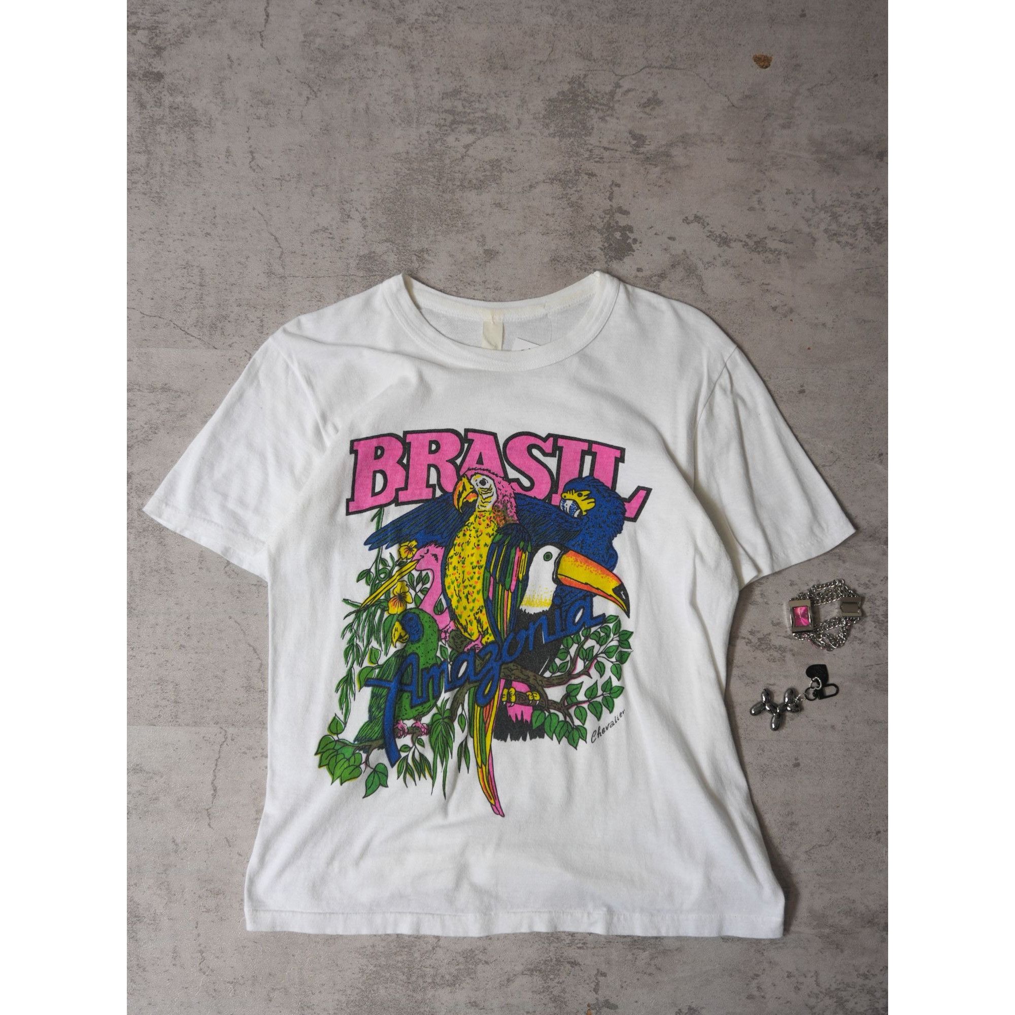 Other Vintage 90s Brasil Amazonia Single Stitch Graphic T Size L / US 10 / IT 46 - 1 Thumbnail
