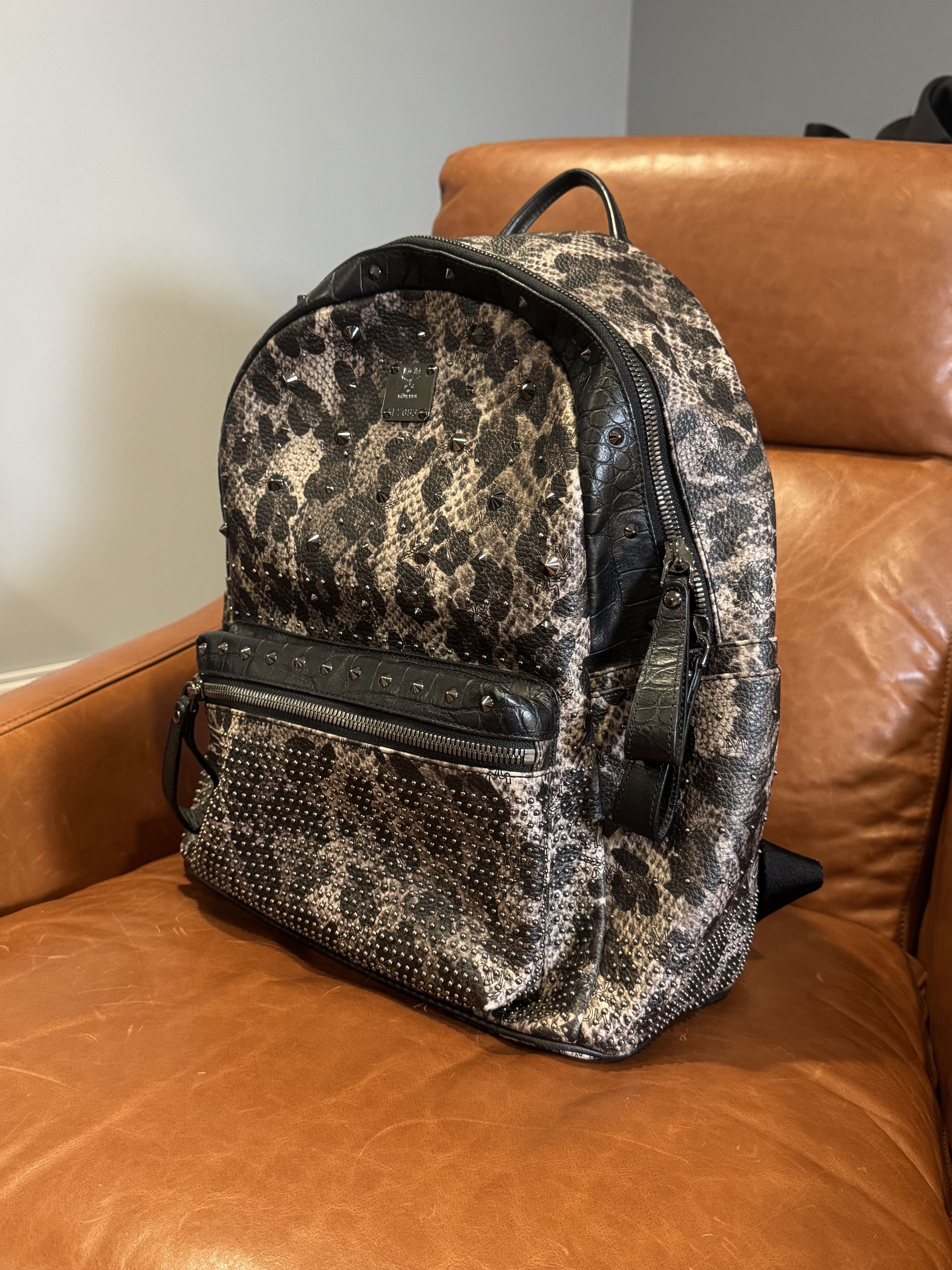 MCM MCM Studded Snake Print Backpack Size ONE SIZE - 1 Thumbnail