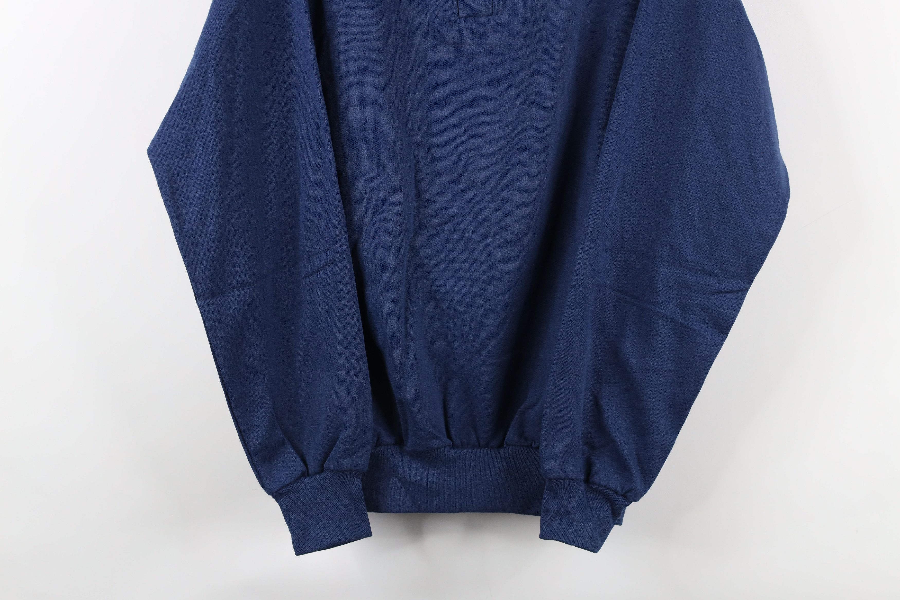 Vintage Deadstock Vintage 90s Streetwear Collared Sweatshirt Blue Size US L / EU 52-54 / 3 - 3 Thumbnail