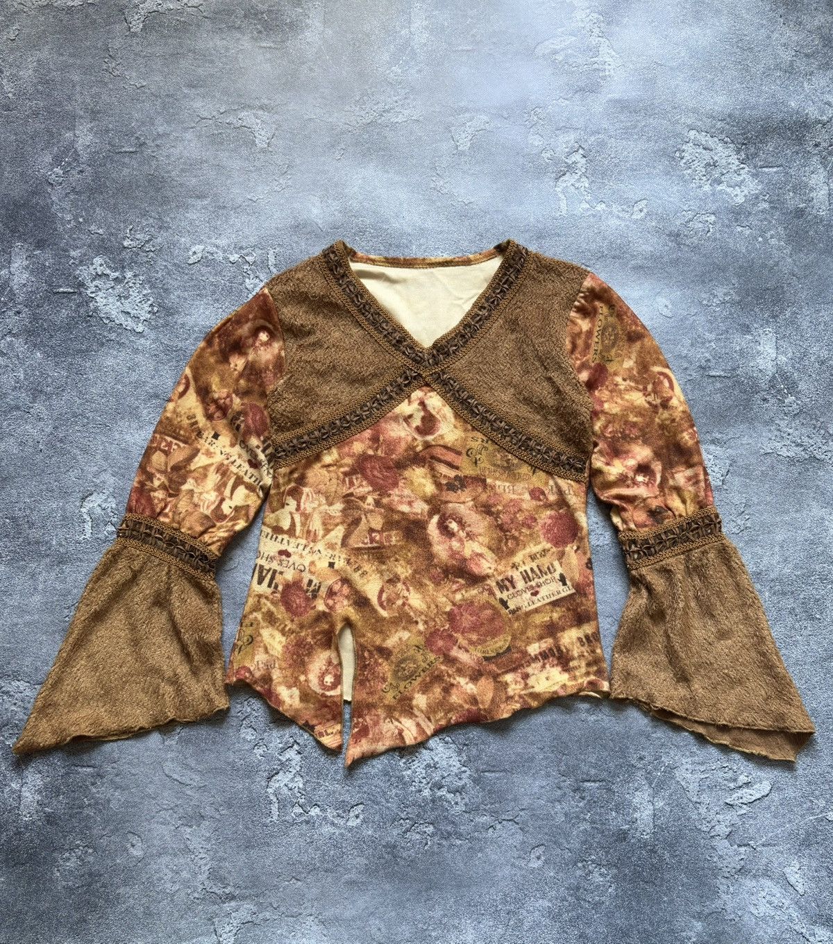 Jean Paul Gaultier Jean Paul Gaultier Vibe Y2K Grunge Fairy Bell Sleeve Top Size M / US 6-8 / IT 42-44 - 1 Thumbnail