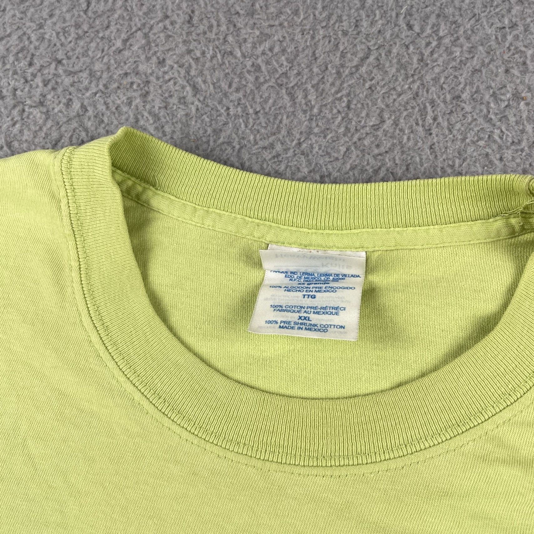 Vintage Vtg M&O Knits XXL Mezcalito’s The Last Frontier Cozumel Mexico Shirt Lime Green Men T-Shirt Crew Neck Cotton Knit Short Sleeve Size US XXL / EU 58 / 5 - 6 Thumbnail