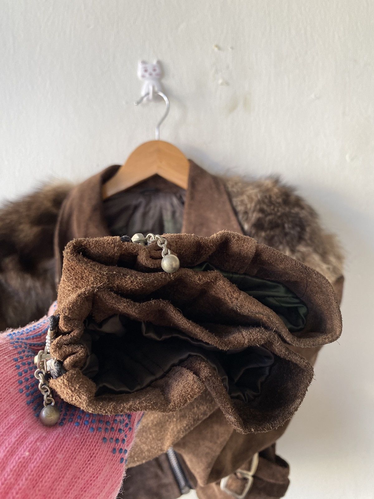 Le Grande Bleu (L.G.B.) × Seditionaries RARE!! Vintage Super Lovers Suede Leather Fur Cropped Jacket Size US M / EU 48-50 / 2 - 15 Thumbnail