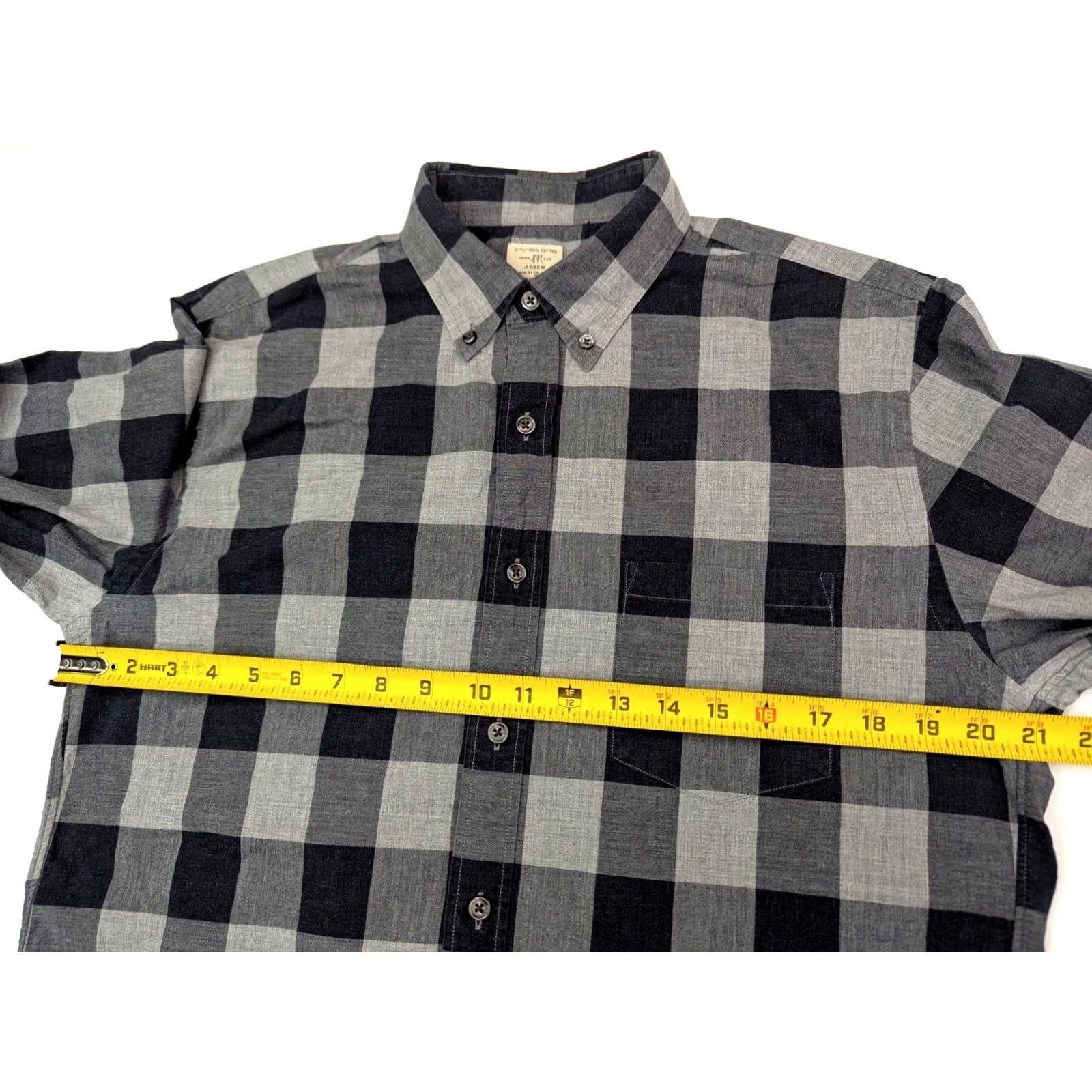 J.Crew J.CREW Button-Up Shirt Men M Gray Window Pane Check 2-Ply Cotton EUC Long Sleeve Collared Shirt Size US M / EU 48-50 / 2 - 5 Thumbnail