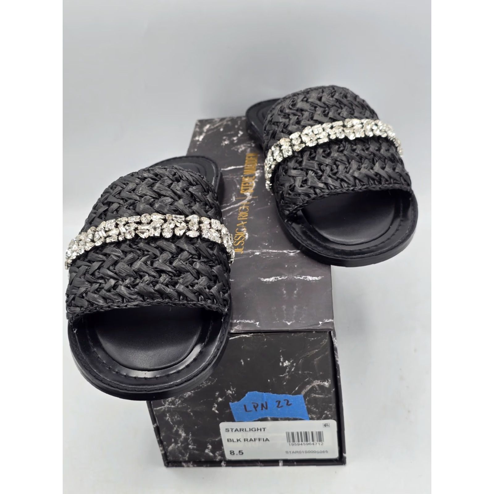 Steve Madden Steve Madden Jessica Rich x Steve Madden Womens Starlight Sandals Black Raffia 8.5 NWT Sandal Casual Flat Open Toe Womens Black Raffia 8.5 NWT Size US 9 / IT 39 - 2 Thumbnail