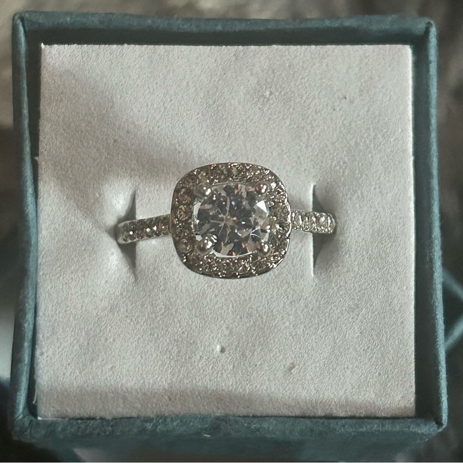 Jewelry Elegant prong set open basket cz sterling silver ring NIB Size ONE SIZE - 1 Thumbnail