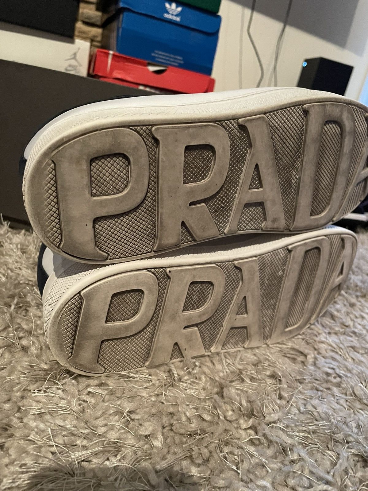 Prada Prada White Leather Platform Trainer Size US 8 / EU 41 - 10 Thumbnail