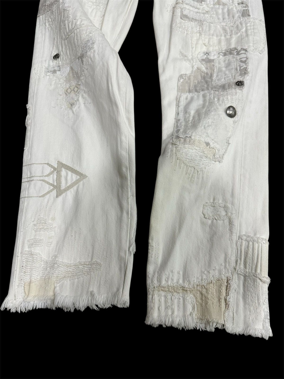 Polo Ralph Lauren × RRL Ralph Lauren Polo RL Distressed Patchwork Jeans For Her Size 30" / US 8 / IT 44 - 10 Thumbnail