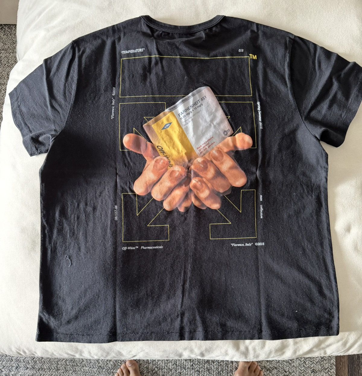 Off-White Off-White Temperature “Pharmaceuticals” Tee Black XL Size US XL / EU 56 / 4 - 1 Thumbnail