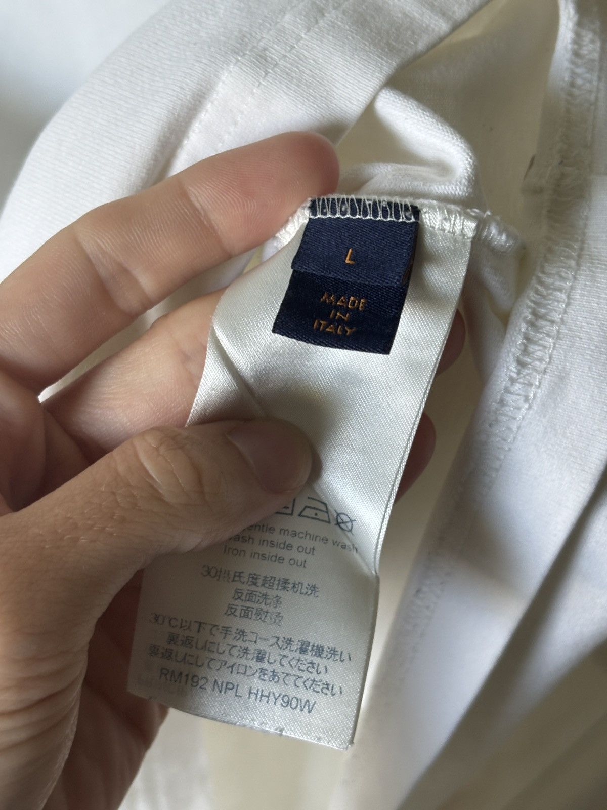 Louis Vuitton VIRGIL ABLOH - SMOKE WAVE LOGO TEE WHITE Size US L / EU 52-54 / 3 - 8 Thumbnail