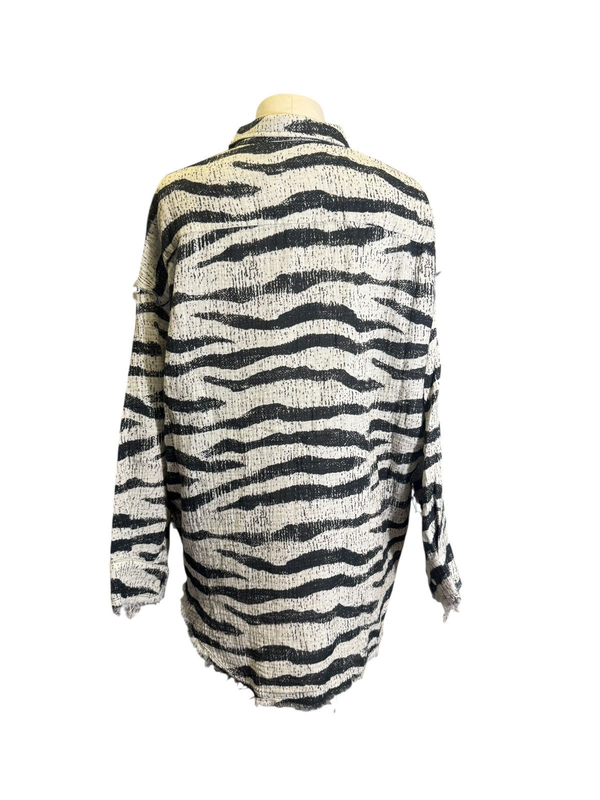 R13 SHREDDED SEAM DROP NECK SHIRT