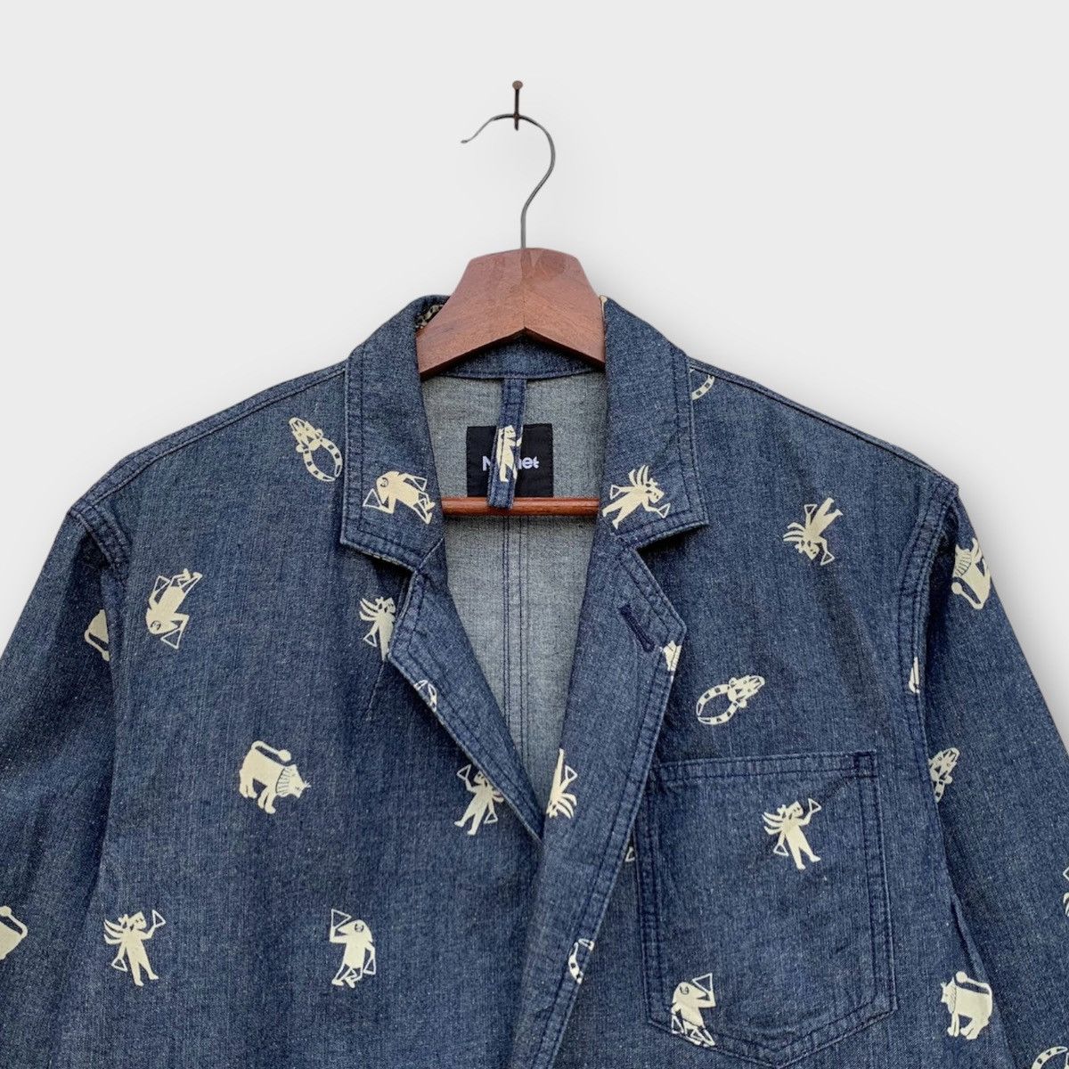Issey Miyake ISSEY MIYAKE NE NET INDIGO GRAPHICS PRINT DENIM COAT JACKET Size US M / EU 48-50 / 2 - 5 Thumbnail
