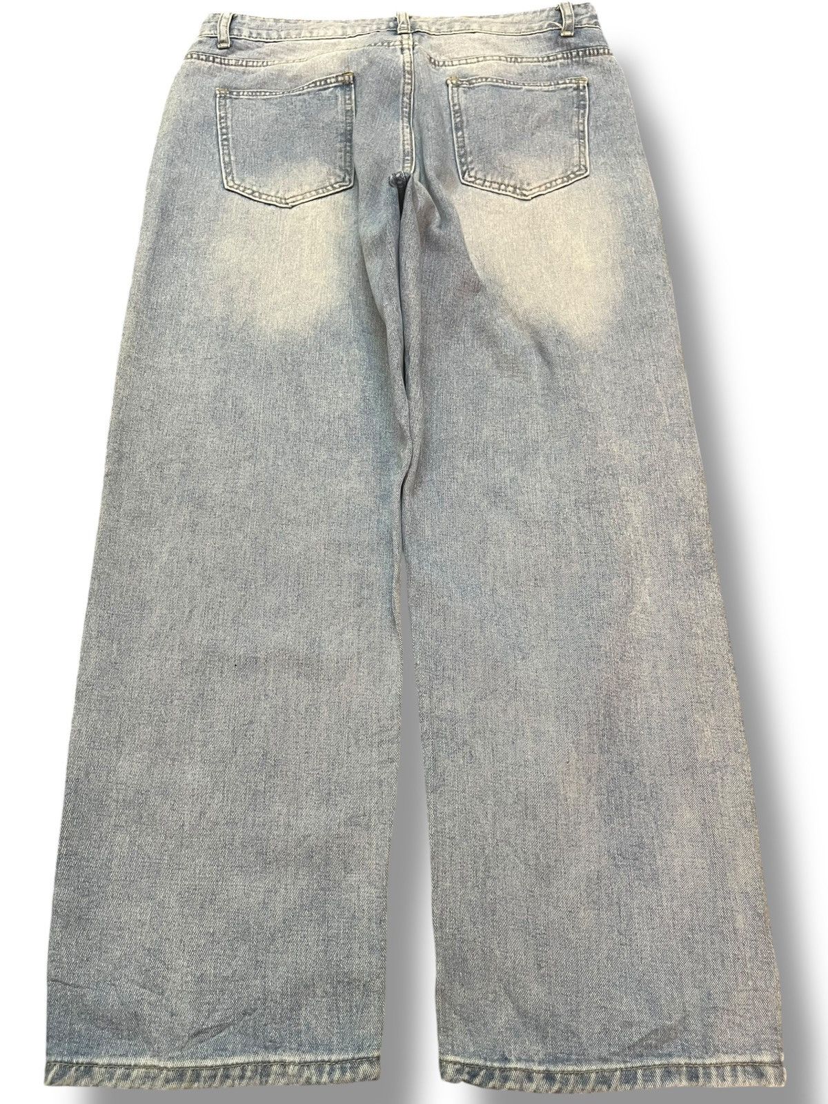 Shein Shein Wide Leg Baggy Grunge Distressed Denim Size US 33 - 7 Thumbnail
