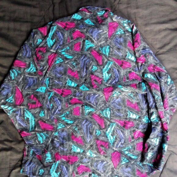 Other Vintage Frank Abstract Geometric Button Shirt Long Sleeve Size XXL / US 16-18 / IT 52-54 - 6 Thumbnail