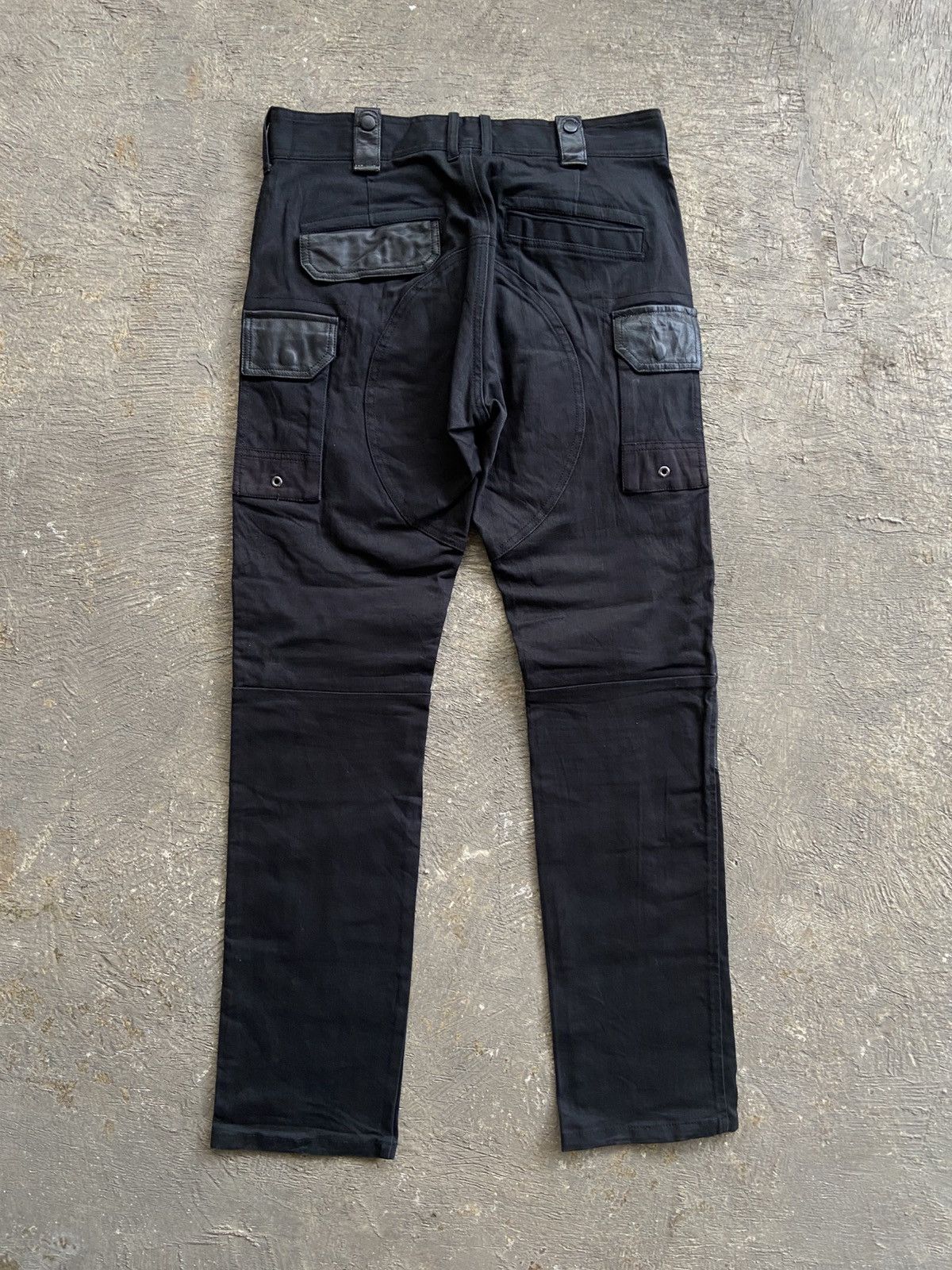 Japanese Brand 2000s P.D.W - Vkei Style Denim Leather Riders Pants Size US 33 - 10 Thumbnail