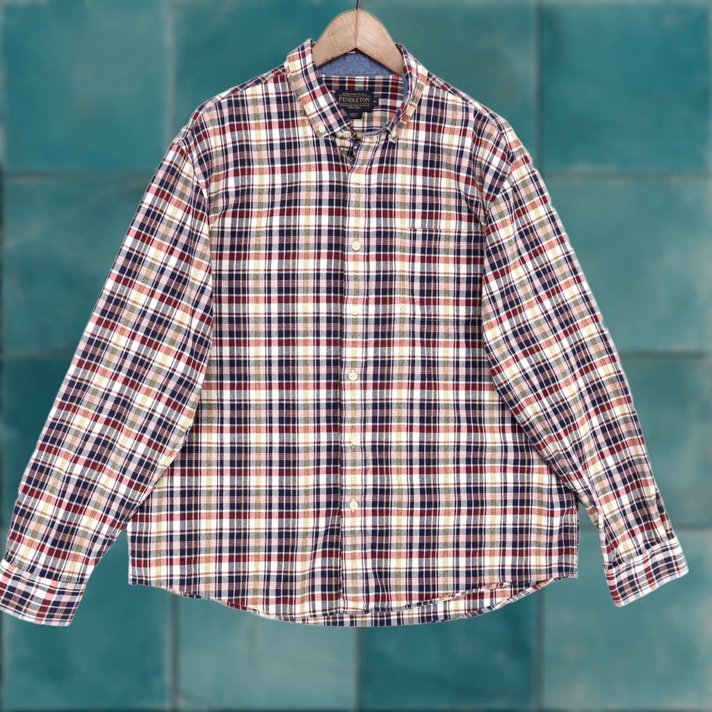 Pendleton Pendleton Shirt Mens XL Red Blue Plaid Button-Down Long Sleeve Chest Pocket Size US XL / EU 56 / 4 - 1 Thumbnail