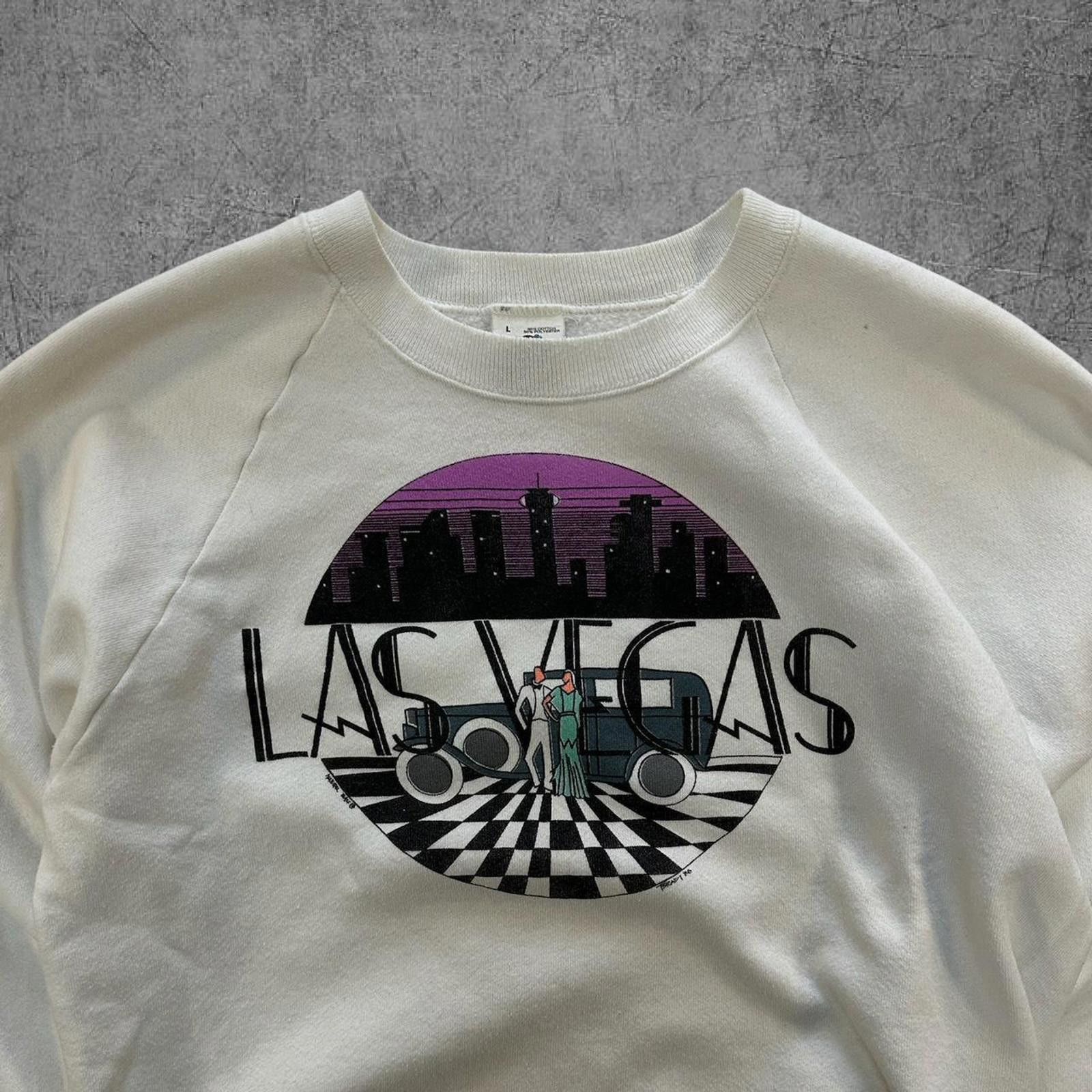 Vintage 1986 Las Vegas Crewneck Size US L / EU 52-54 / 3 - 2 Thumbnail