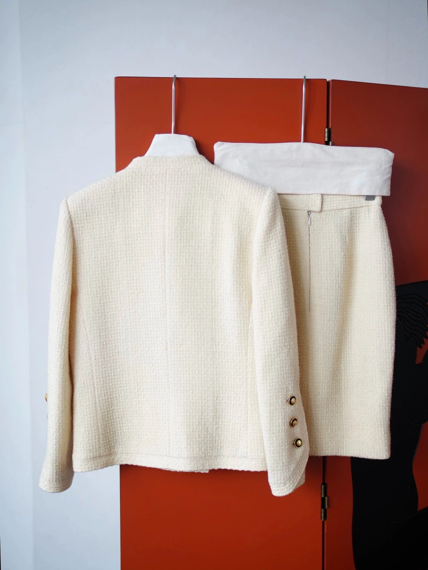 Chanel Chanel 1988 Double-Breasted Cream Top & Skirt Set FR36/S Size XS / US 0-2 / IT 36-38 - 4 Thumbnail