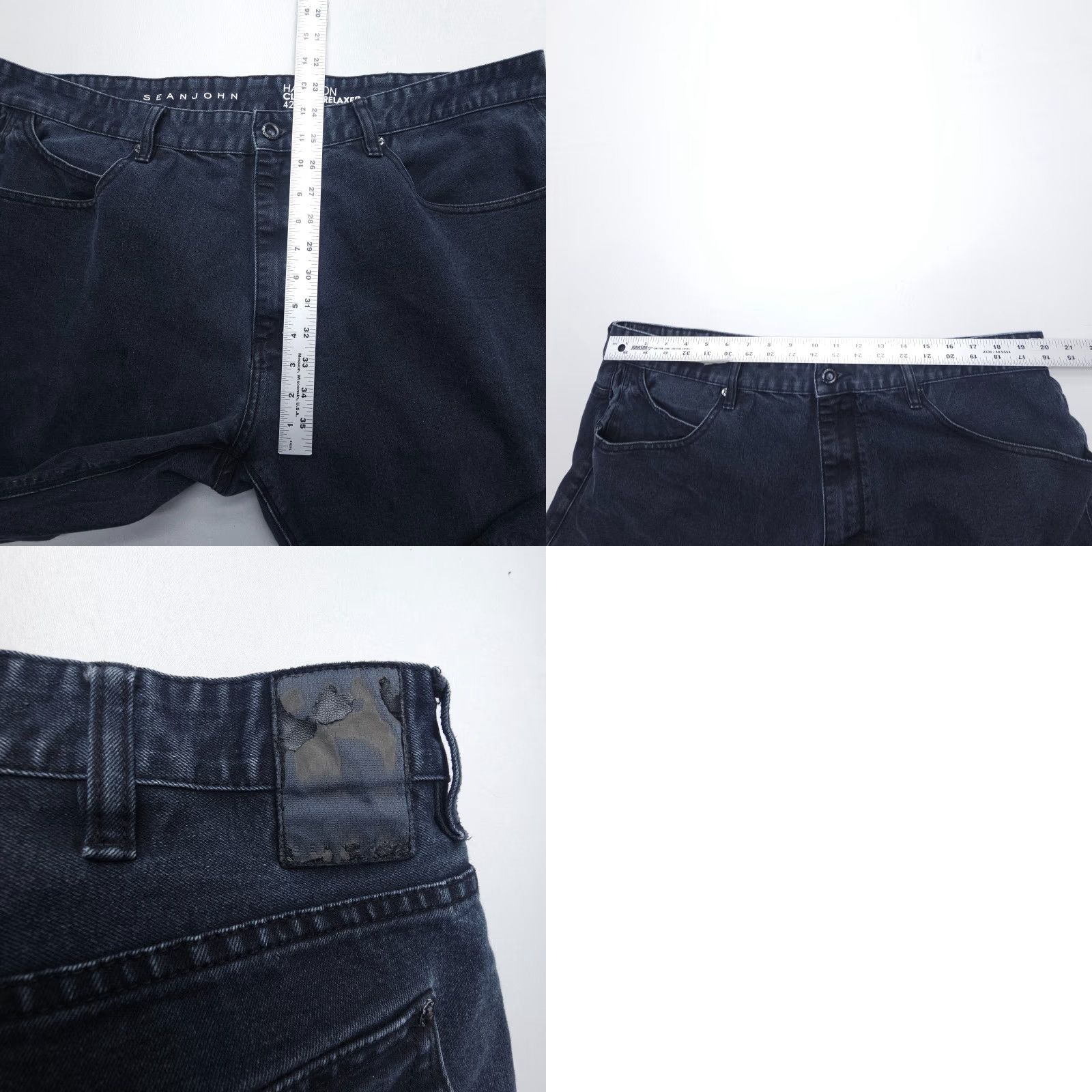 Sean John Sean John Hamilton Classic Relaxed Jeans Mens 42 x 32 Black Denim 5-Pocket Straight尺/Comfort Size US 42 / EU 58 - 8 Thumbnail