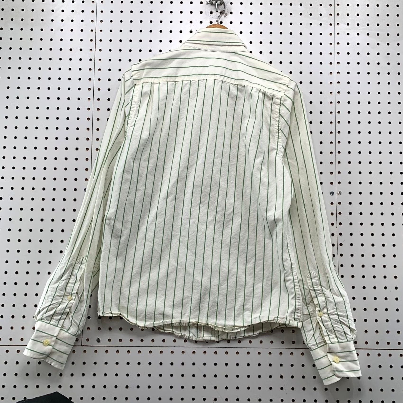 Abercrombie & Fitch Abercrombie & Fitch Button Up Shirt Mens M White Green Striped Heavyweight Shirt Button-Up Mens Size US M / EU 48-50 / 2 - 2 Thumbnail