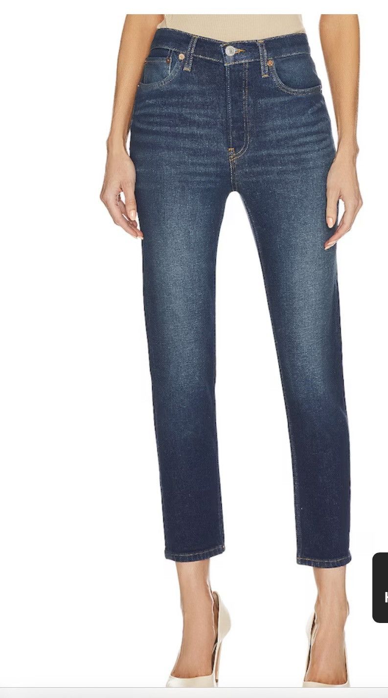 Re/Done 90s High Rise Ankle Crop Deep Sapphire Size 28