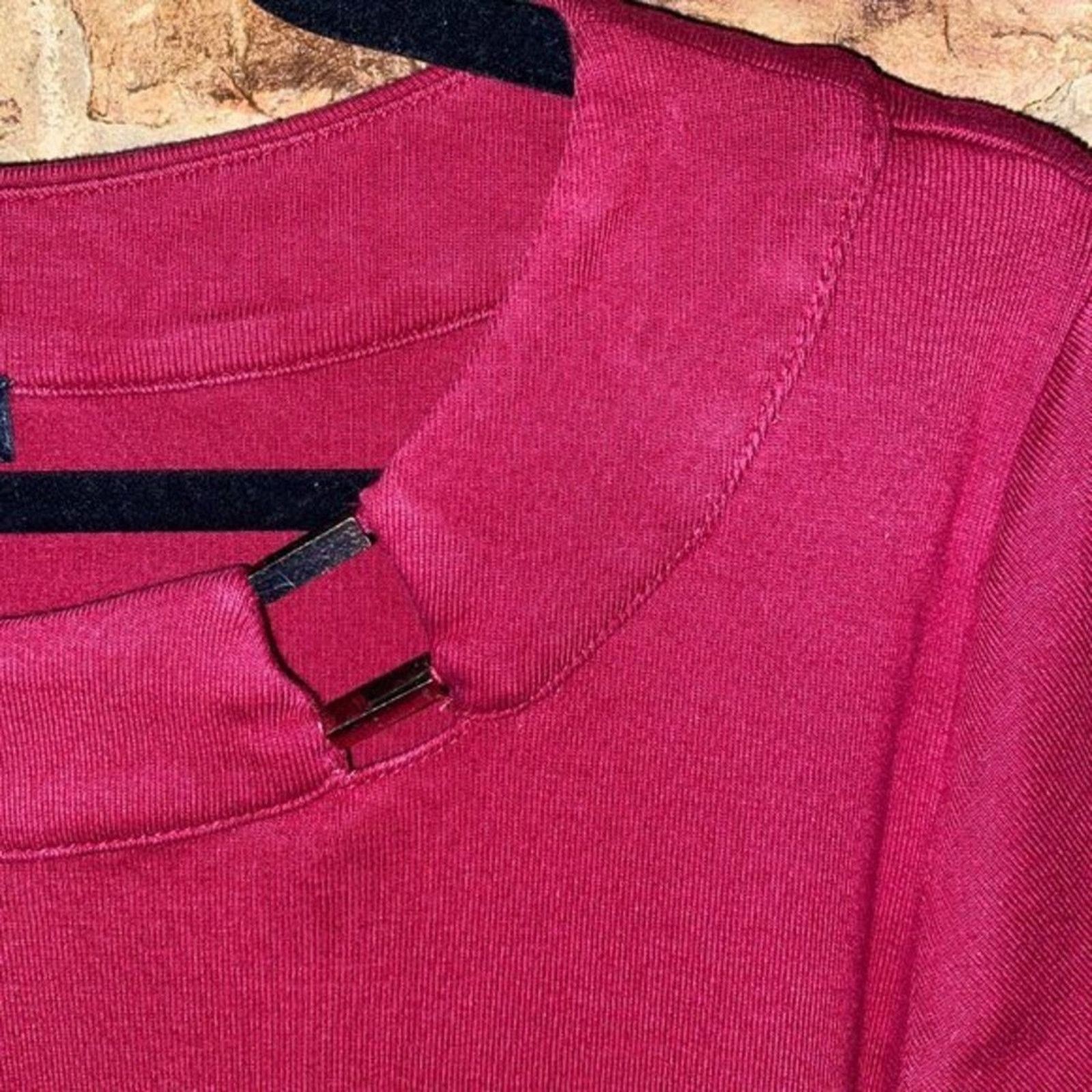 Other Rafaella Burgundy Red 3/4 Sleeve Blouse Women's Size Large Size L / US 10 / IT 46 - 4 Thumbnail