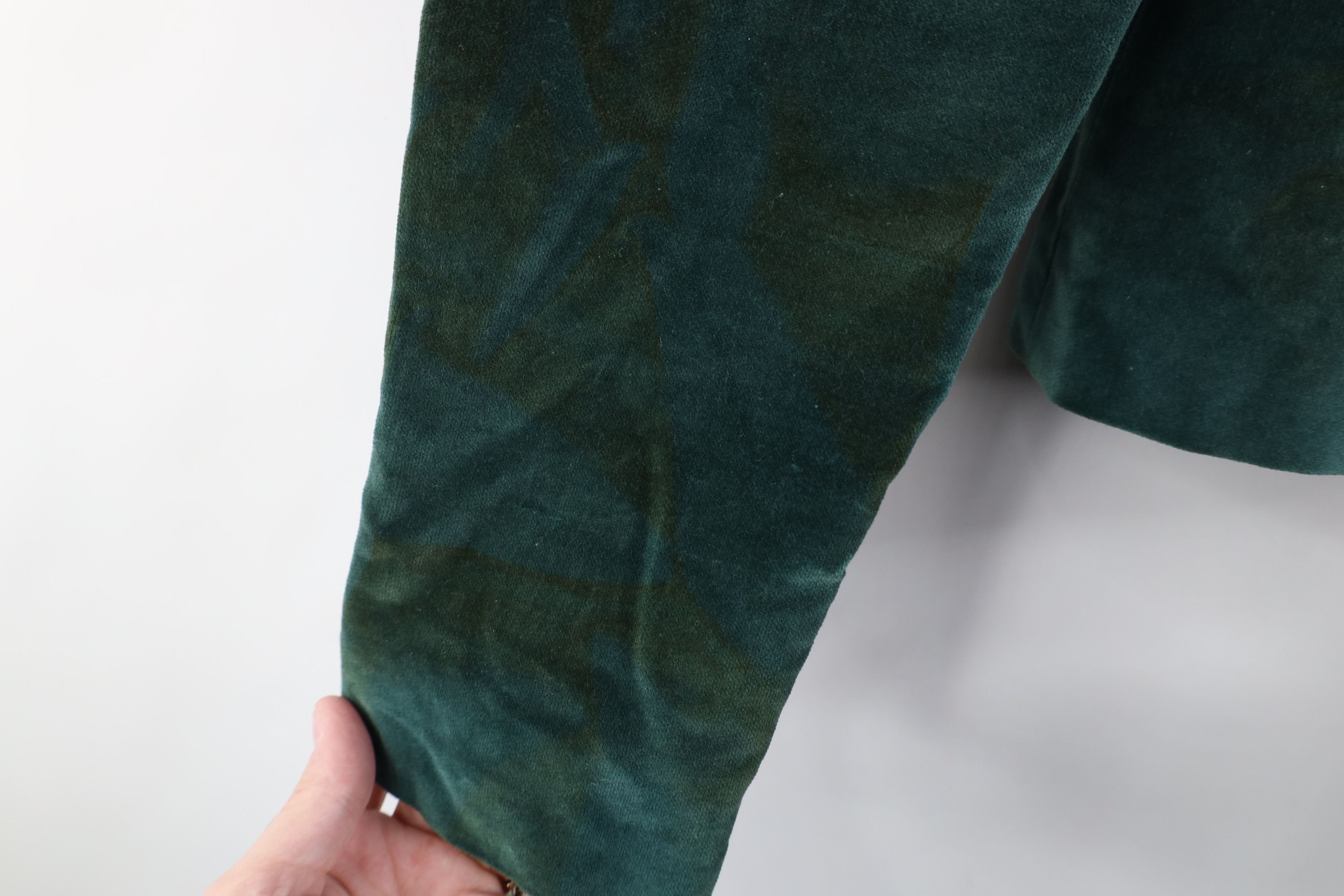 Vintage Vintage 50s 60s Streetwear Velour Blazer Jacket Green USA Size M / US 6-8 / IT 42-44 - 5 Thumbnail