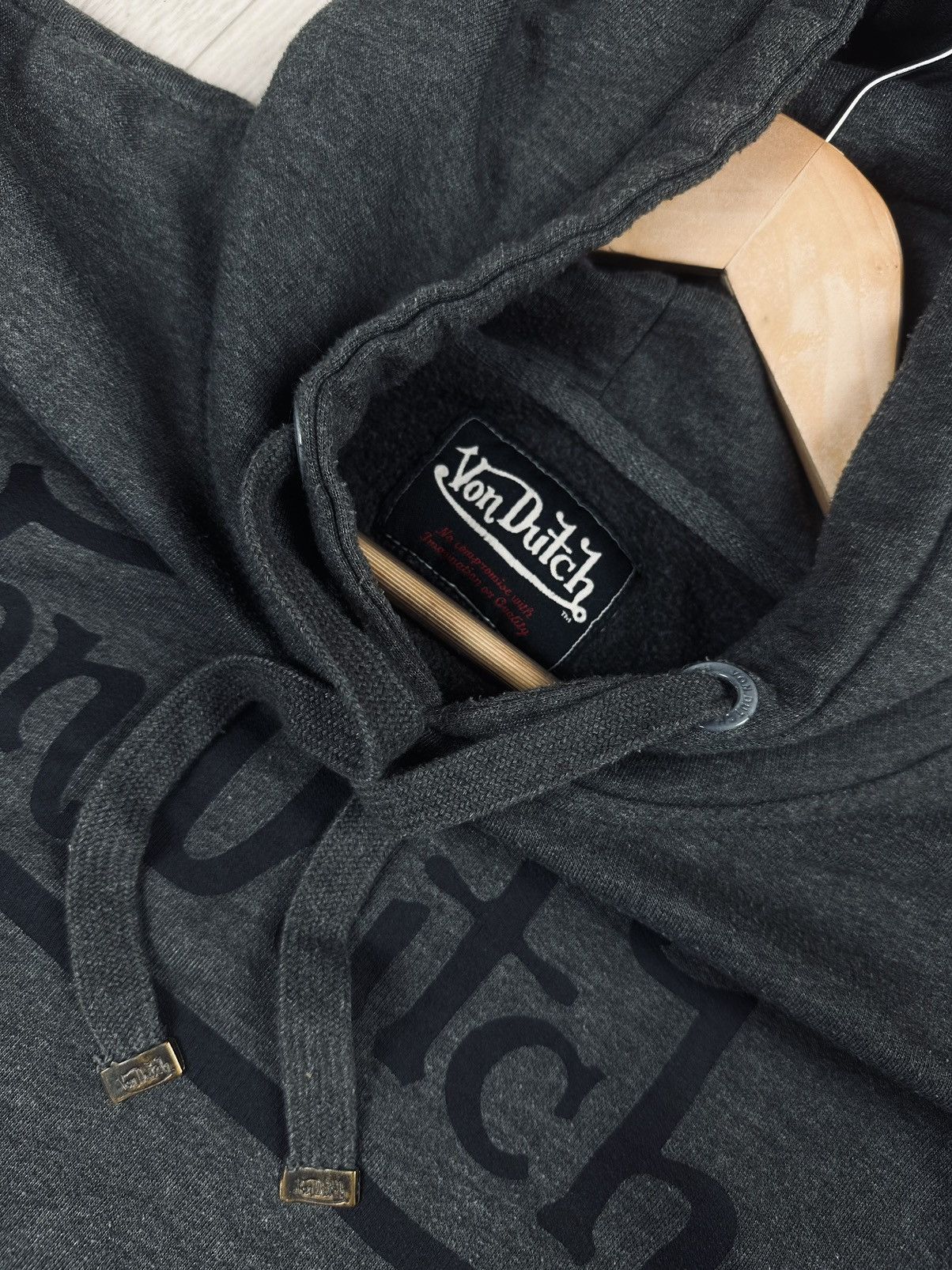Vintage × Von Dutch Von Dutch Hoodie Big Logo Dark Grey Size US L / EU 52-54 / 3 - 6 Thumbnail