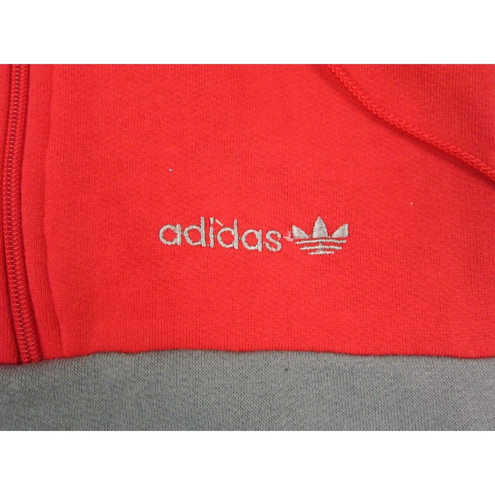Adidas VINTAGE Adidas Hoodie Adult Small Gray Red White Sweatshirt Mens 80s 1/4 Zip Size US S / EU 44-46 / 1 - 3 Thumbnail