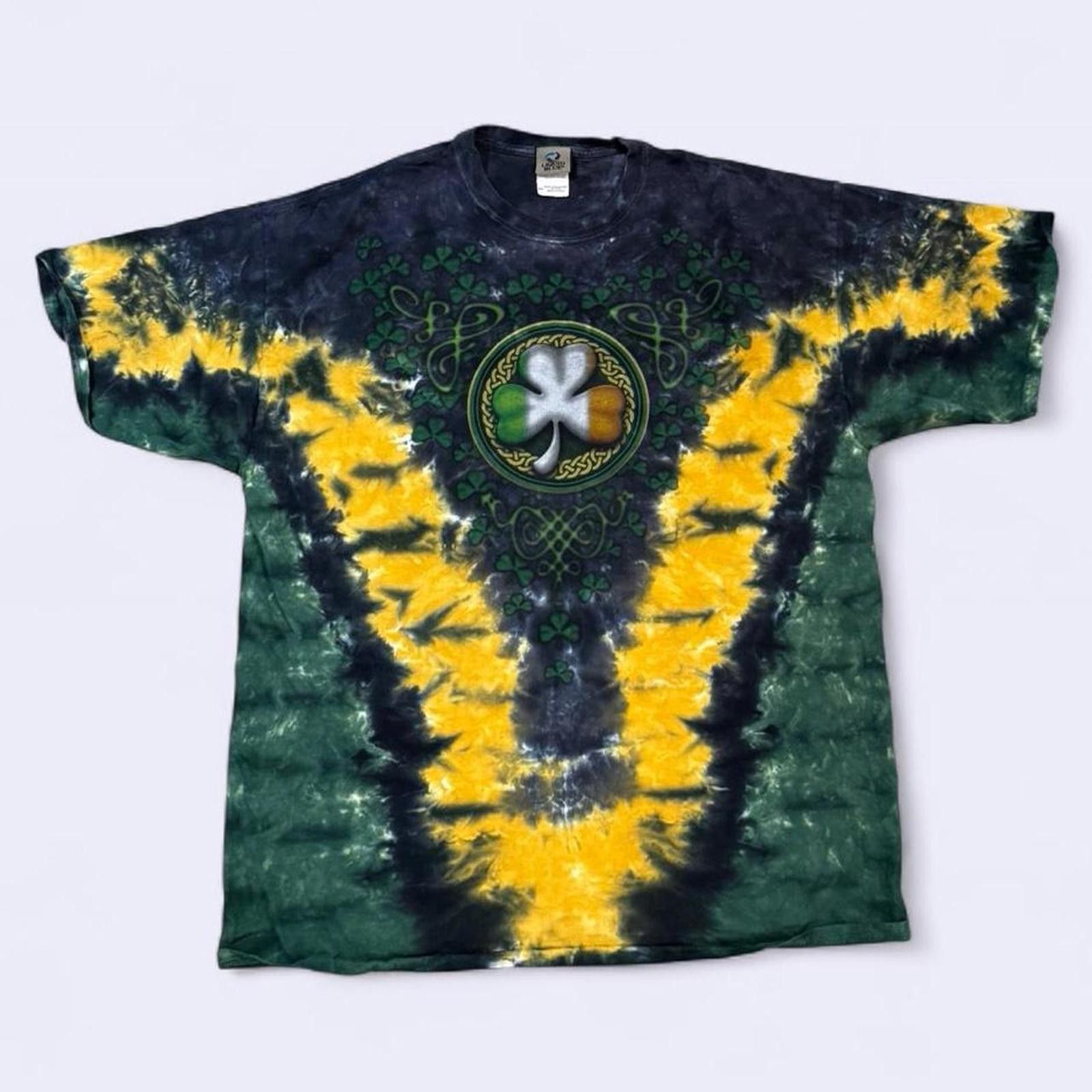 Liquid Blue Liquid Blue Shamrock size 2XL Green yellow tie dye t-shirt Size US XXL / EU 58 / 5 - 1 Thumbnail