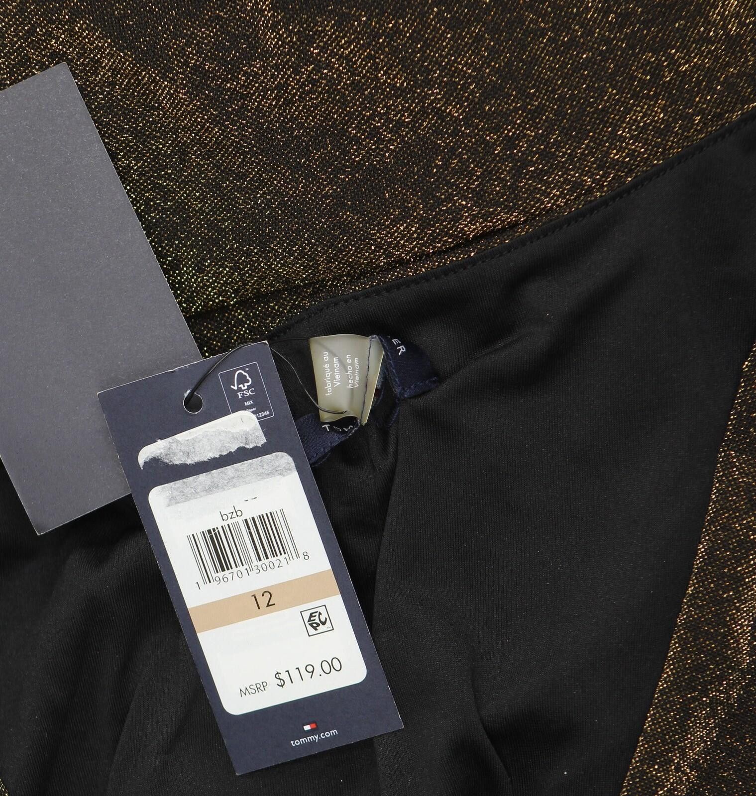 Tommy Hilfiger Nwt Tommy Hilfiger Dress A4ik118e Bronze Brown / Black 12 Size XL / US 12-14 / IT 48-50 - 4 Thumbnail