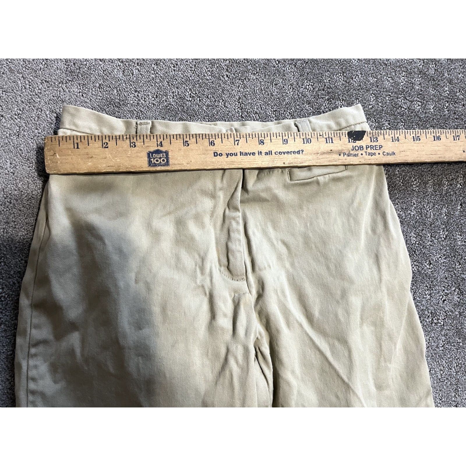 Loft VINTAGE LOFT Ann Taylor Pants 4P Petite Beige Twill 98% Cotton 2% Spandex Capri Straight Belt Loops Ankle Slits Women Size 27" / US 4 / IT 40 - 6 Thumbnail
