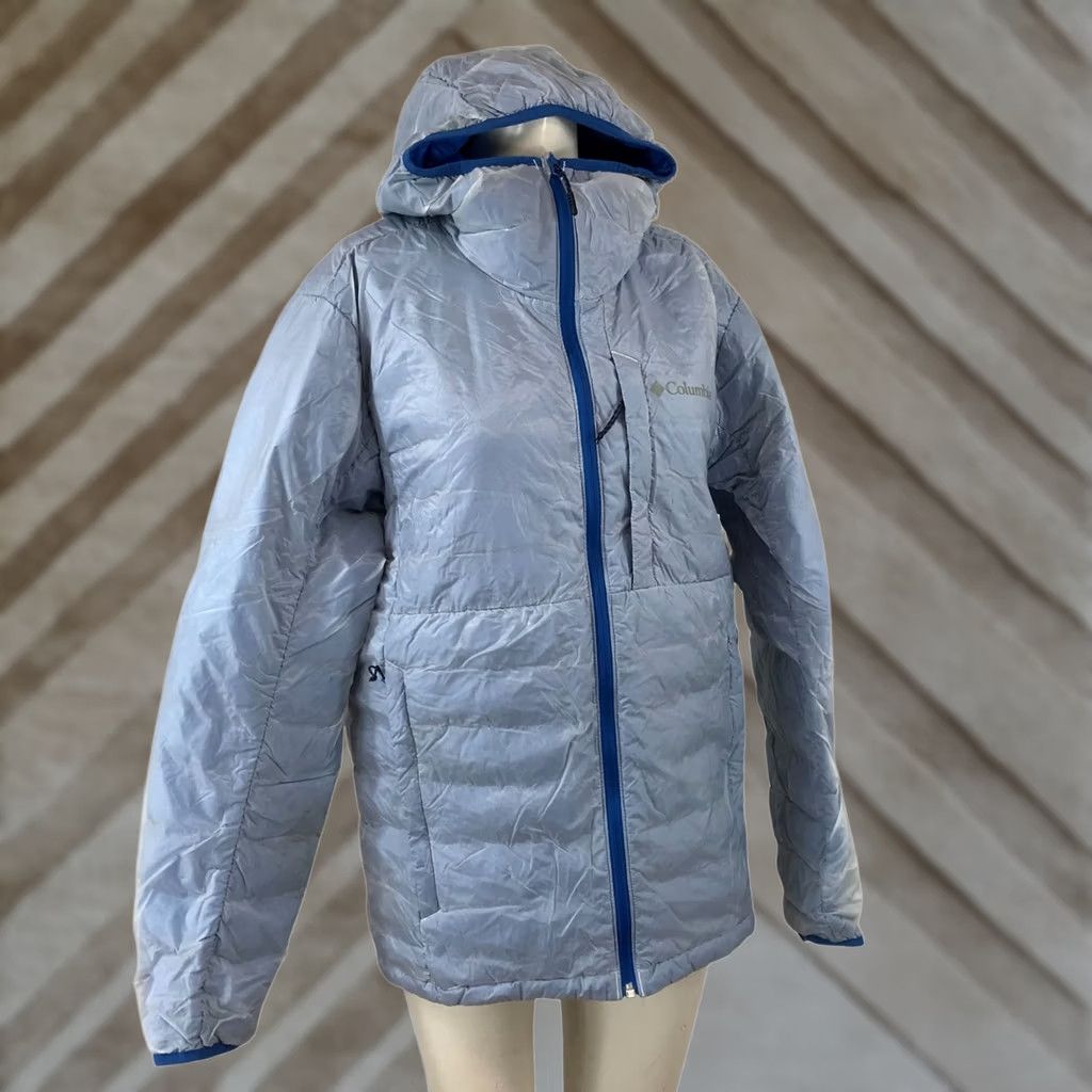 Vintage COLUMBIA WOMENS M MEDIUM BLUE OVERLAY HOODED FULL ZIP JACKET COAT Size M / US 6-8 / IT 42-44 - 1 Thumbnail