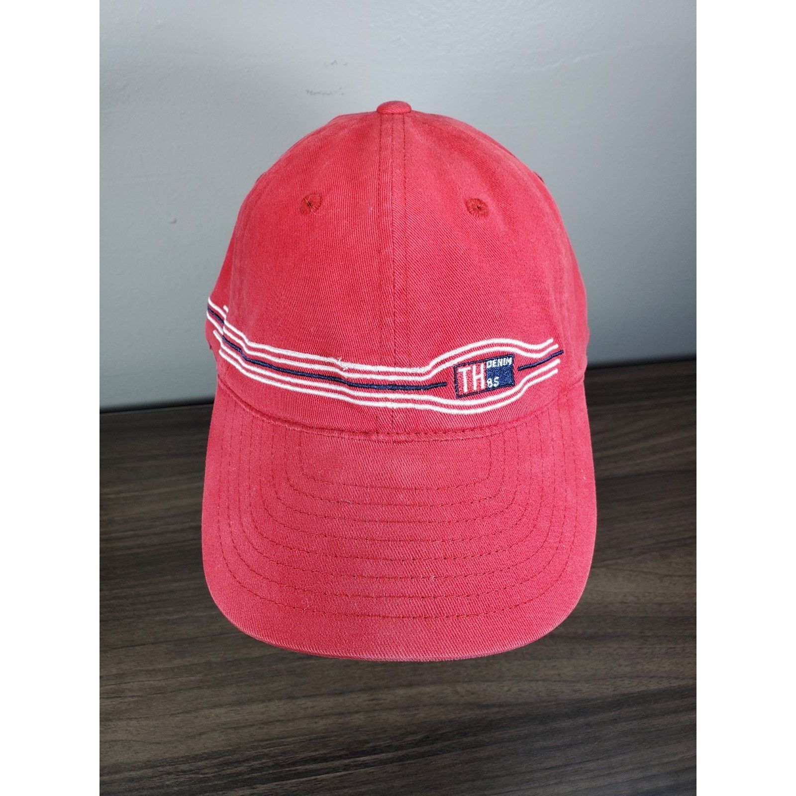 Tommy Hilfiger × Vintage Tommy Hilfiger Red Hat Cap TH Denim One Size Surf Athletics Size ONE SIZE - 1 Thumbnail