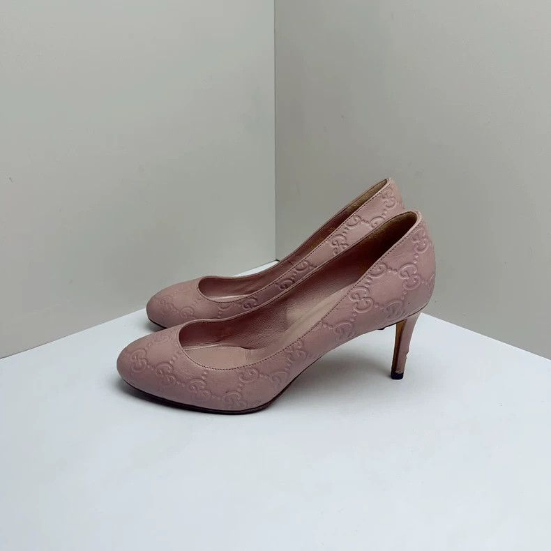 Gucci Gucci Women's Leather Kitten Heel Pumps - dmc Size US 5 / EU 37 - 1 Thumbnail