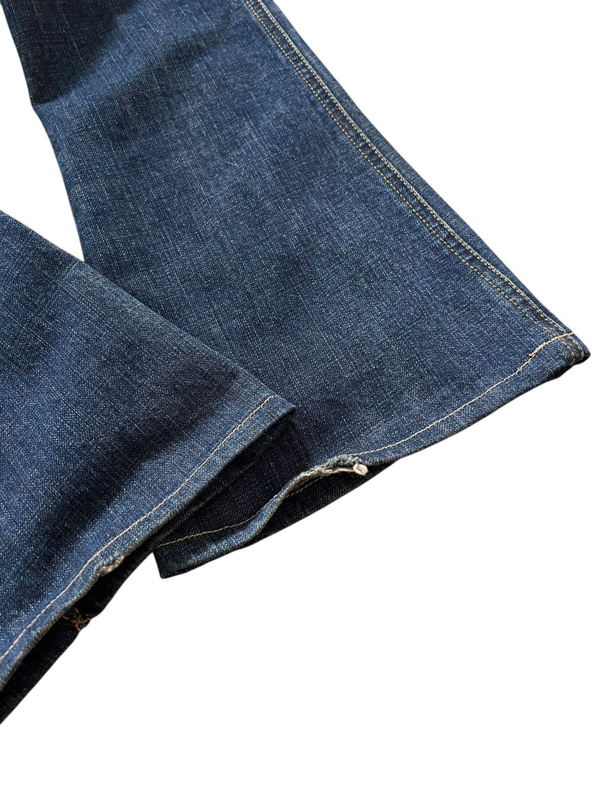 Obelisk 1990s Obelisk Stitching Flare Denim Leather Trim Size US 30 / EU 46 - 13 Thumbnail