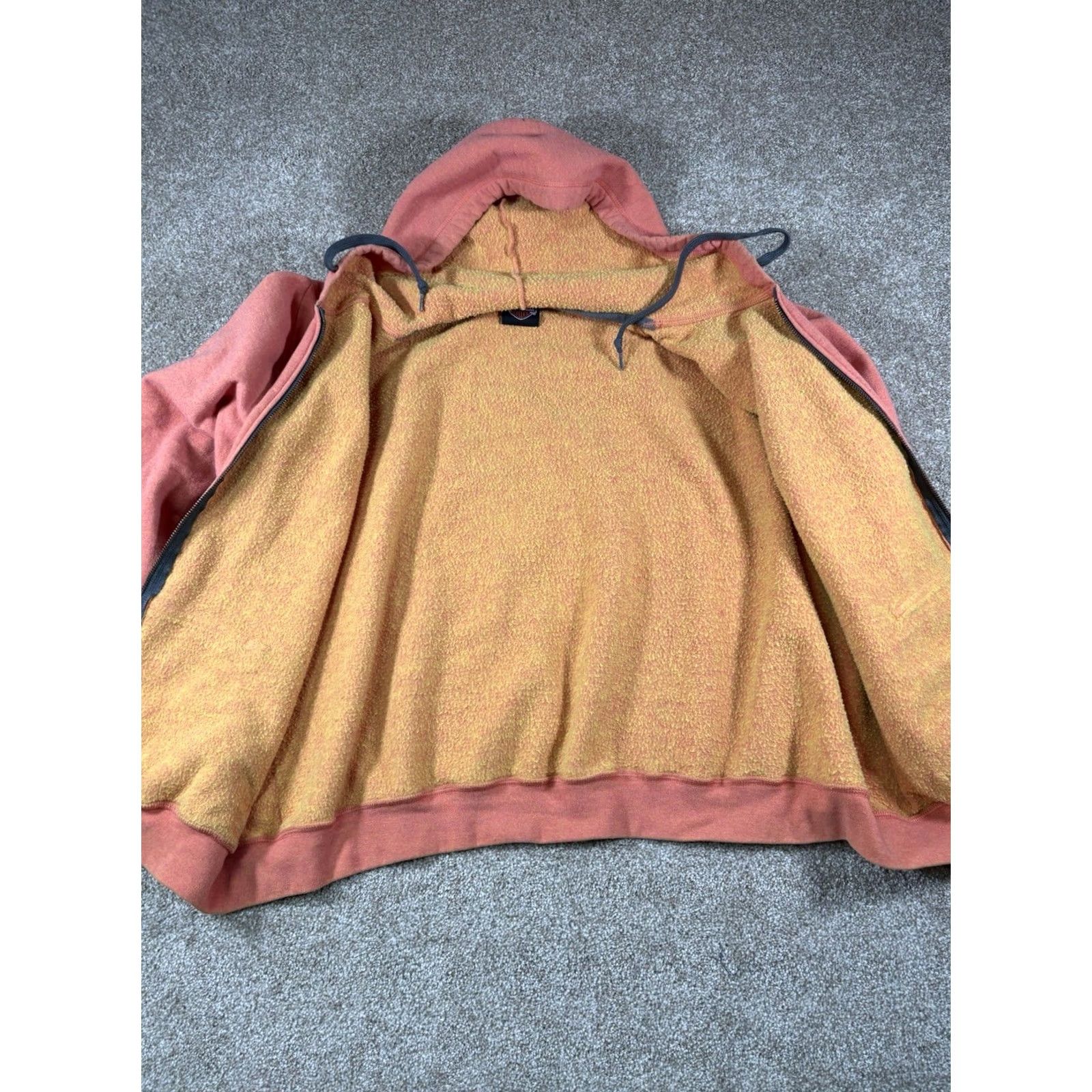Bravado VINTAGE Harley Davidson Womens Zip Up Sweatshirt Burnt Salmon McHenry Illinois • Size XL Orange Full Zip Hoodie Womens XL Bravado Cotton Activewear Size XL / US 12-14 / IT 48-50 - 5 Thumbnail