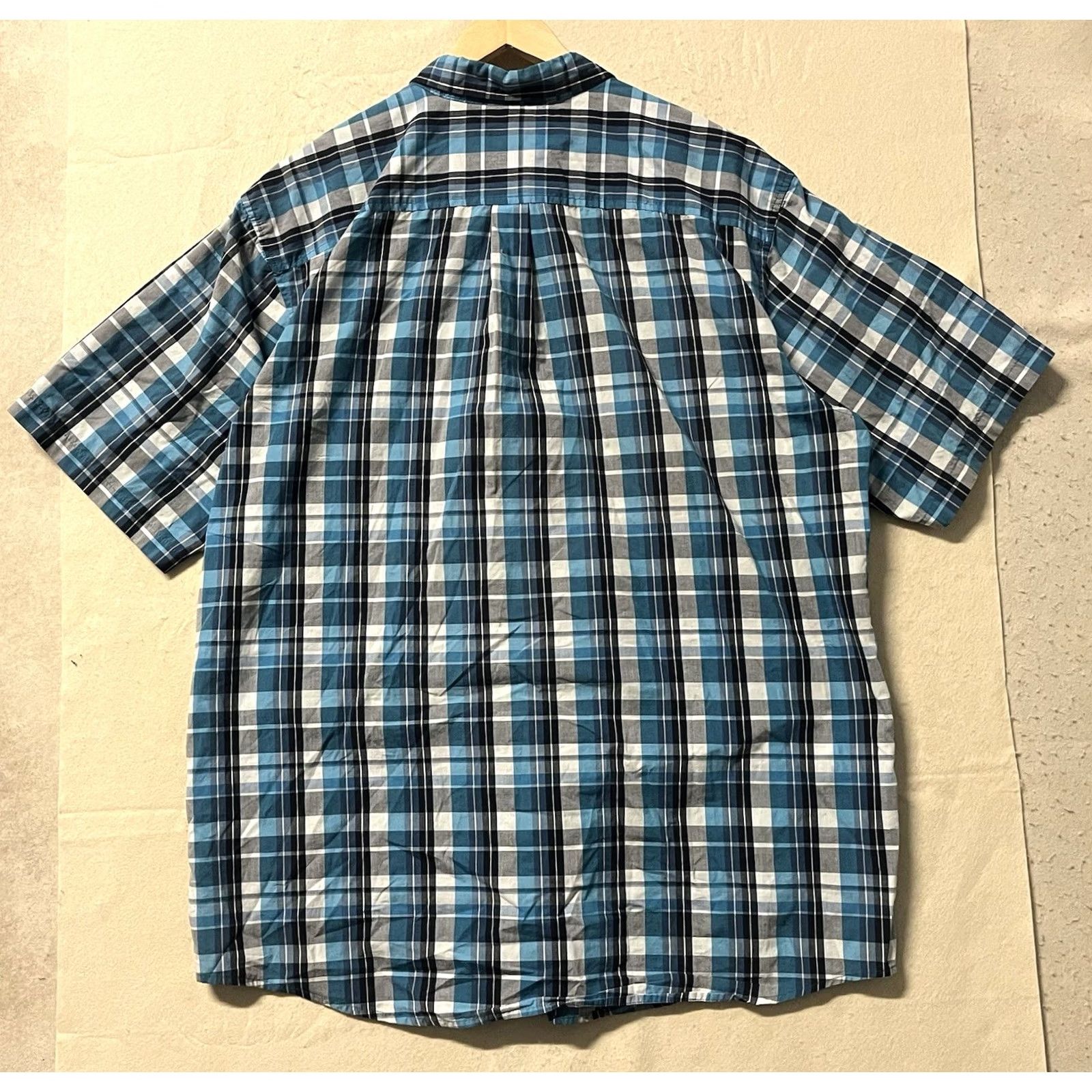 Vintage VINTAGE Covington Button-Up Shirt Plaid Blue 2XLT Mens Big & Tall Short Sleeve? Size US XXL / EU 58 / 5 - 2 Thumbnail