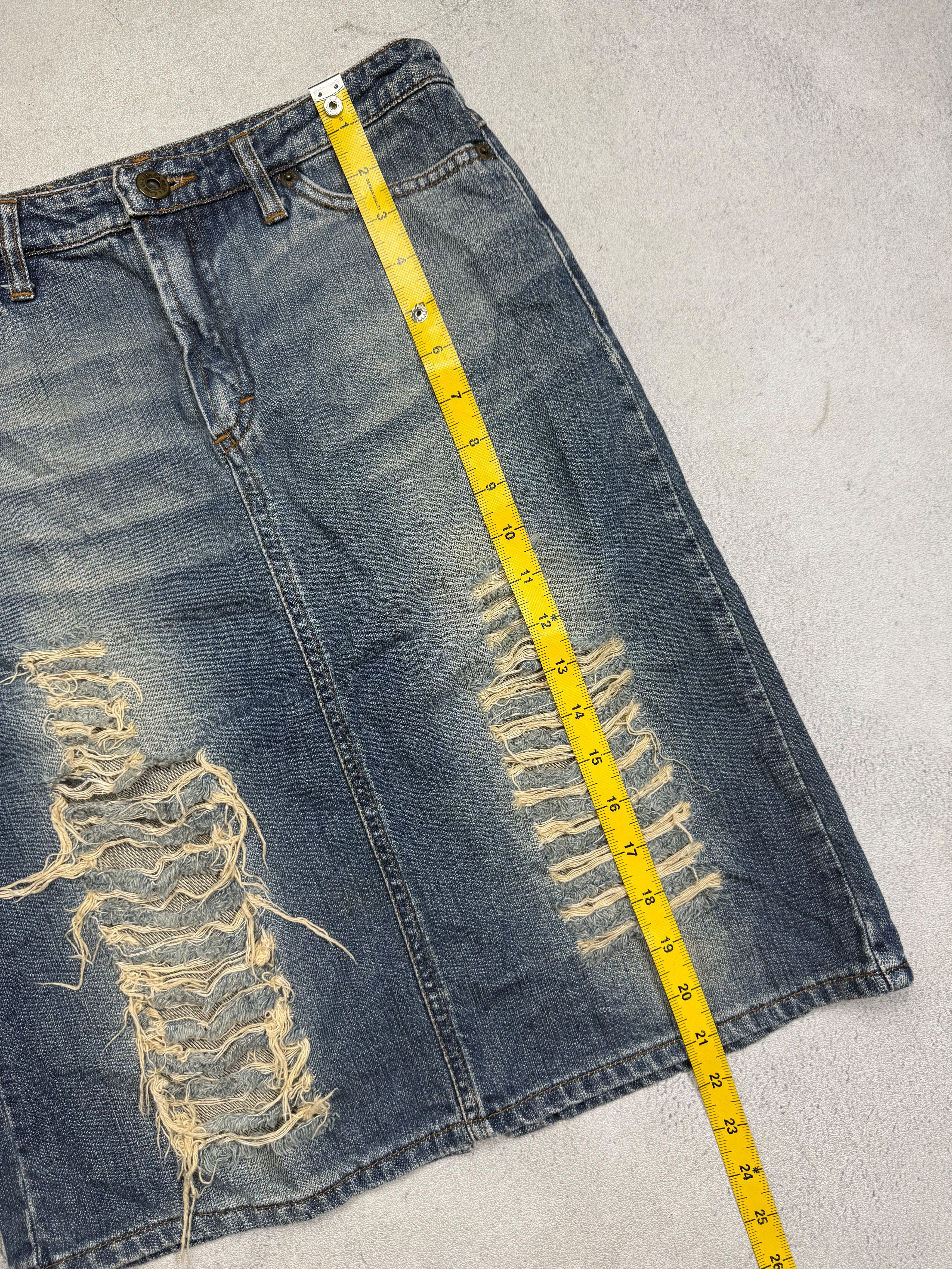 Dolce & Gabbana Dolce & Gabbana Distressed Denim Skirt Y2K D&G Size 27" / US 4 / IT 40 - 9 Thumbnail