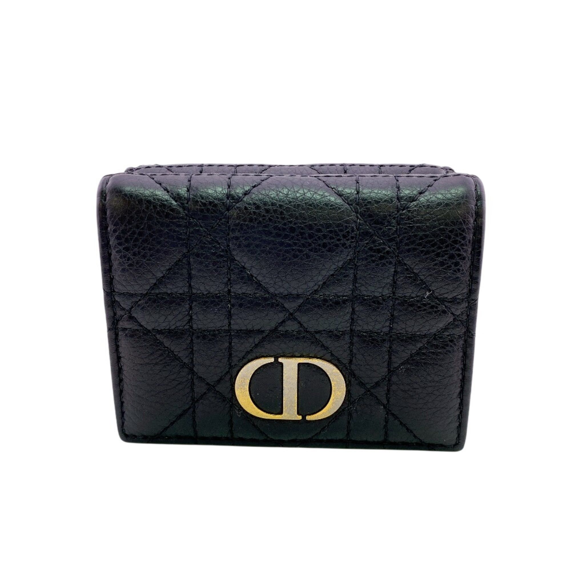 Dior Christian Dior Lady Compact Wallet Lotus Tri-fold Black Size ONE SIZE - 1 Thumbnail