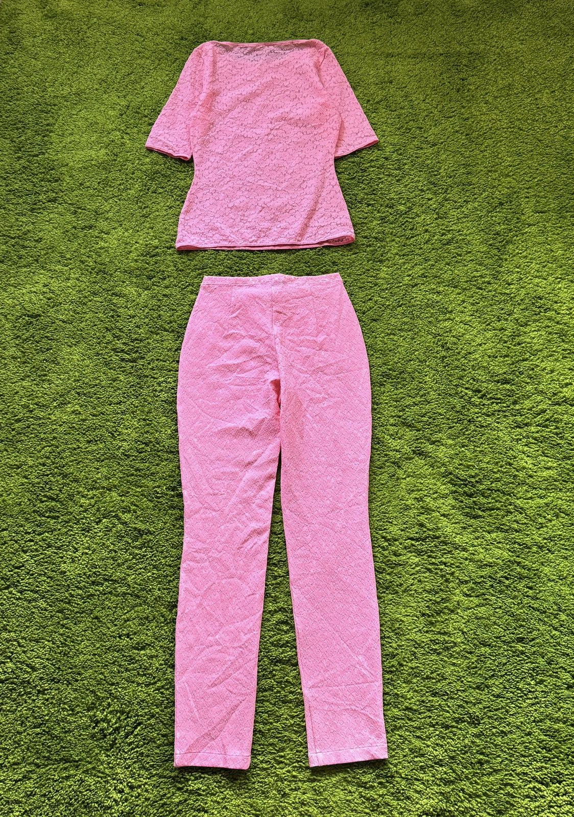 Designer × Wolford Wolford avant Garde crochet pink suit pants + blouse Size S / US 4 / IT 40 - 7 Thumbnail