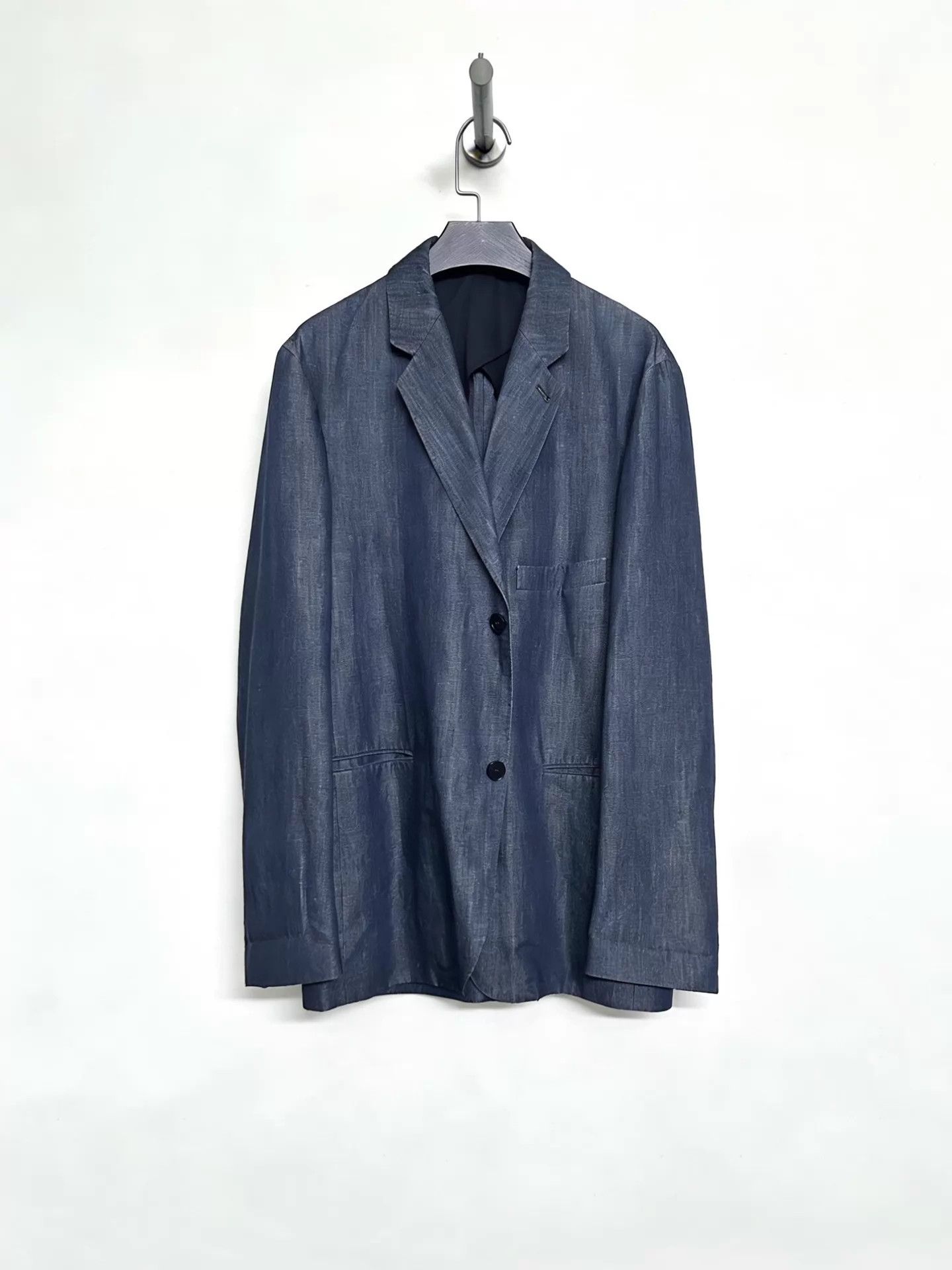 Lemaire LEMAIRE SS14 Runway Minimal Indigo Linen-Cotton Blazer Size 3 Size US L / EU 52-54 / 3 - 1 Thumbnail