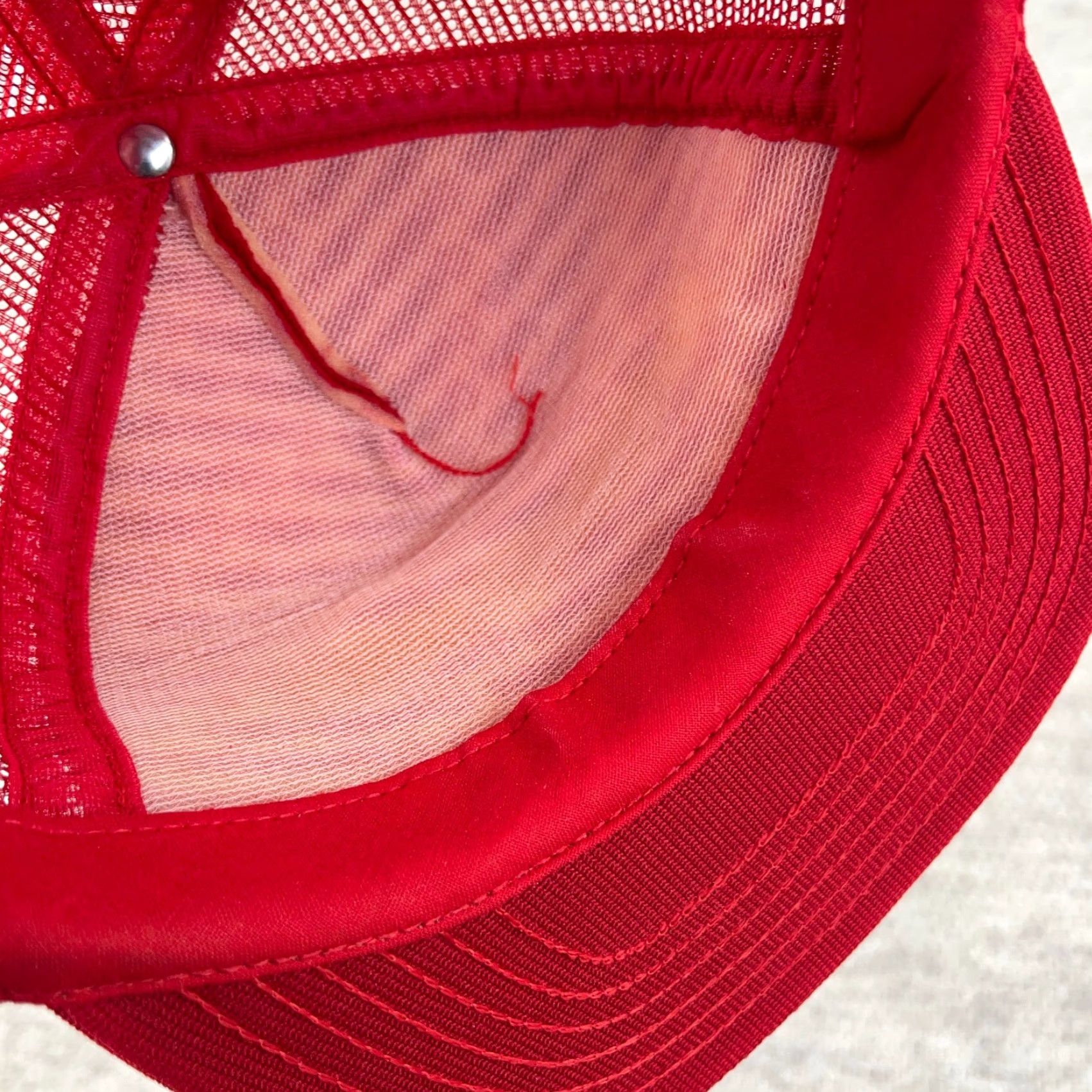 Vintage VINTAGE Unknwon Factory Trucker Hat Cap Made In USA 90s Red Cotton Twill Adjustable Mens Hat Size ONE SIZE - 7 Thumbnail